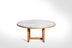 Salvatori Span Round Dining Table in Bianco Carrara & Cherrywood by John Pawson