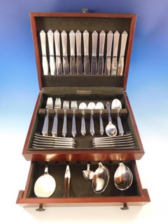 Pyramid by Georg Jensen Sterling Silver Flatware Set 12 Service 78 pcs Dinner