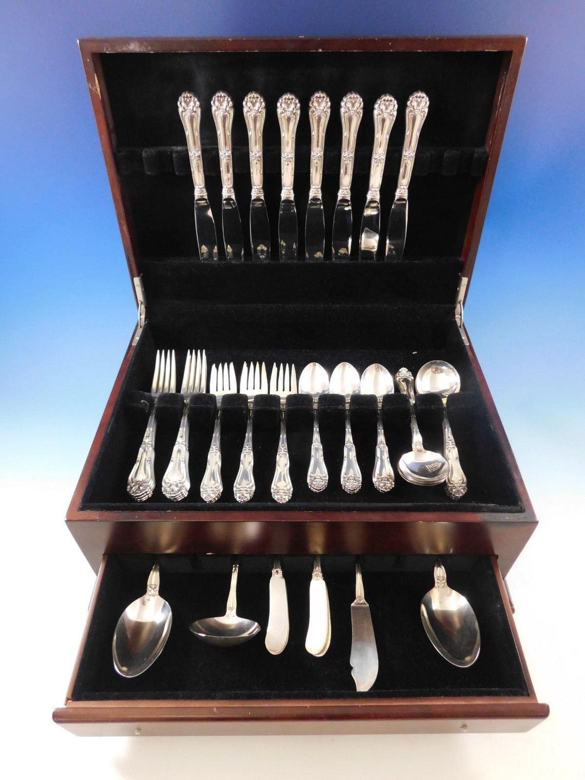 Exquisite Champlain by Amston sterling silver flatware set - 52 pieces. This set includes:

Eight knives, 9