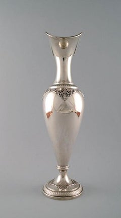 Wine Jug of Silver, Historicism, circa 1900, Stylized Foliage