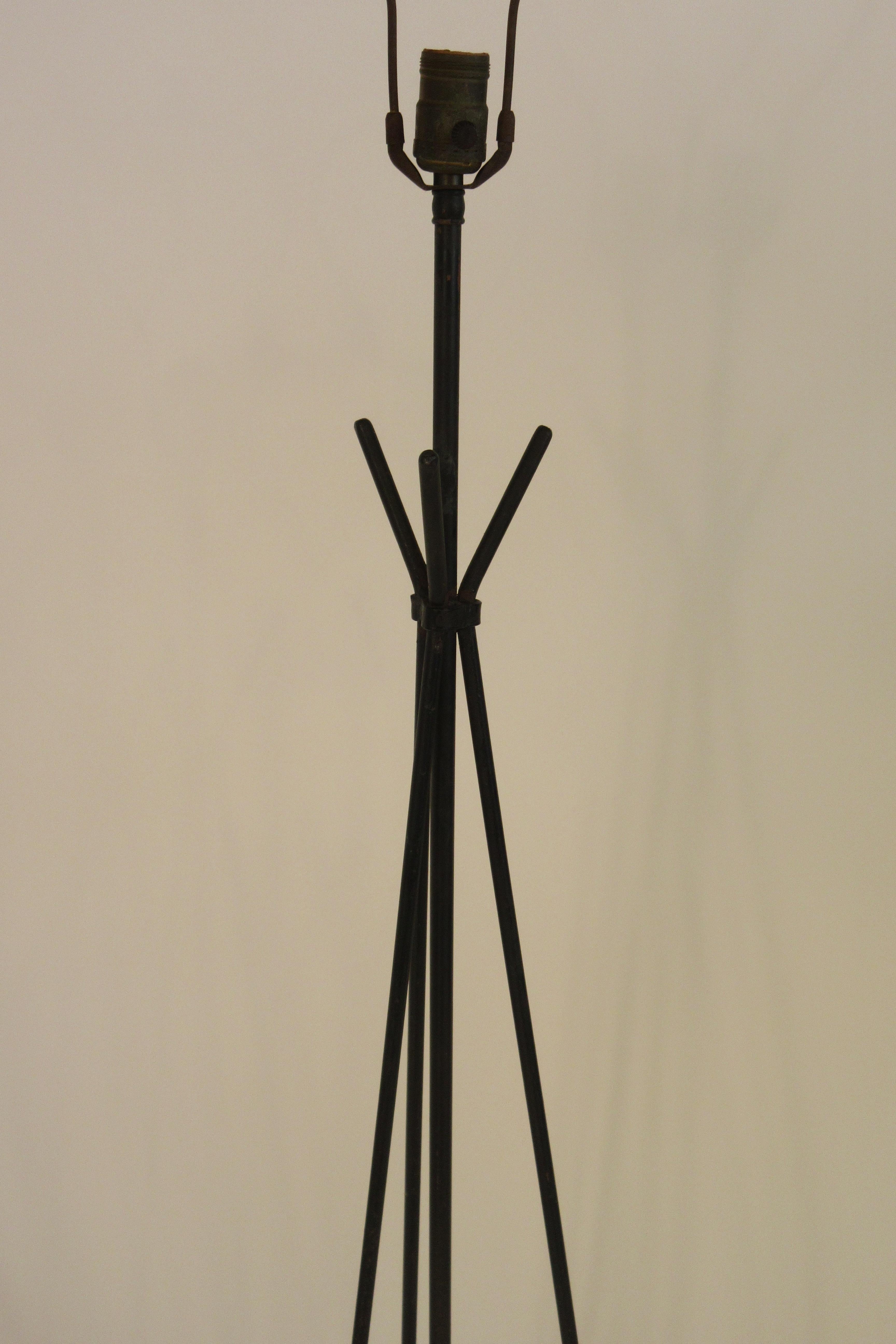 1950s midcentury abstract iron floor lamp from a Southampton, NY estate. Very sculptural. Needs rewiring.