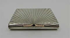 Silver Gold and Sapphire Art Deco Cigarette or Card Case