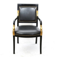 Pair of Empire Lacquered Fauteuils