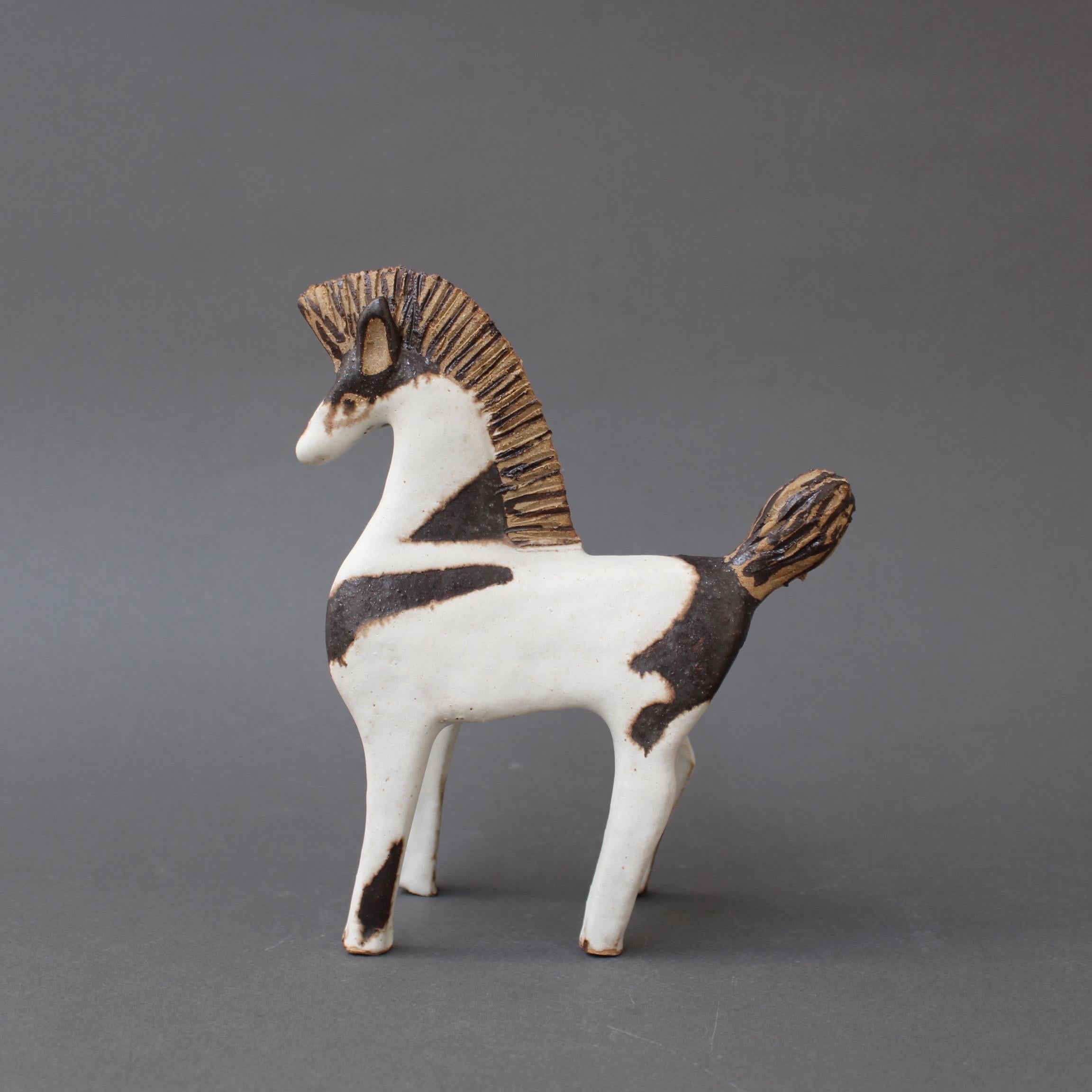 Minimalist Set of Two Ceramic Horses by Bruno Gambone, Italy, circa 1970s