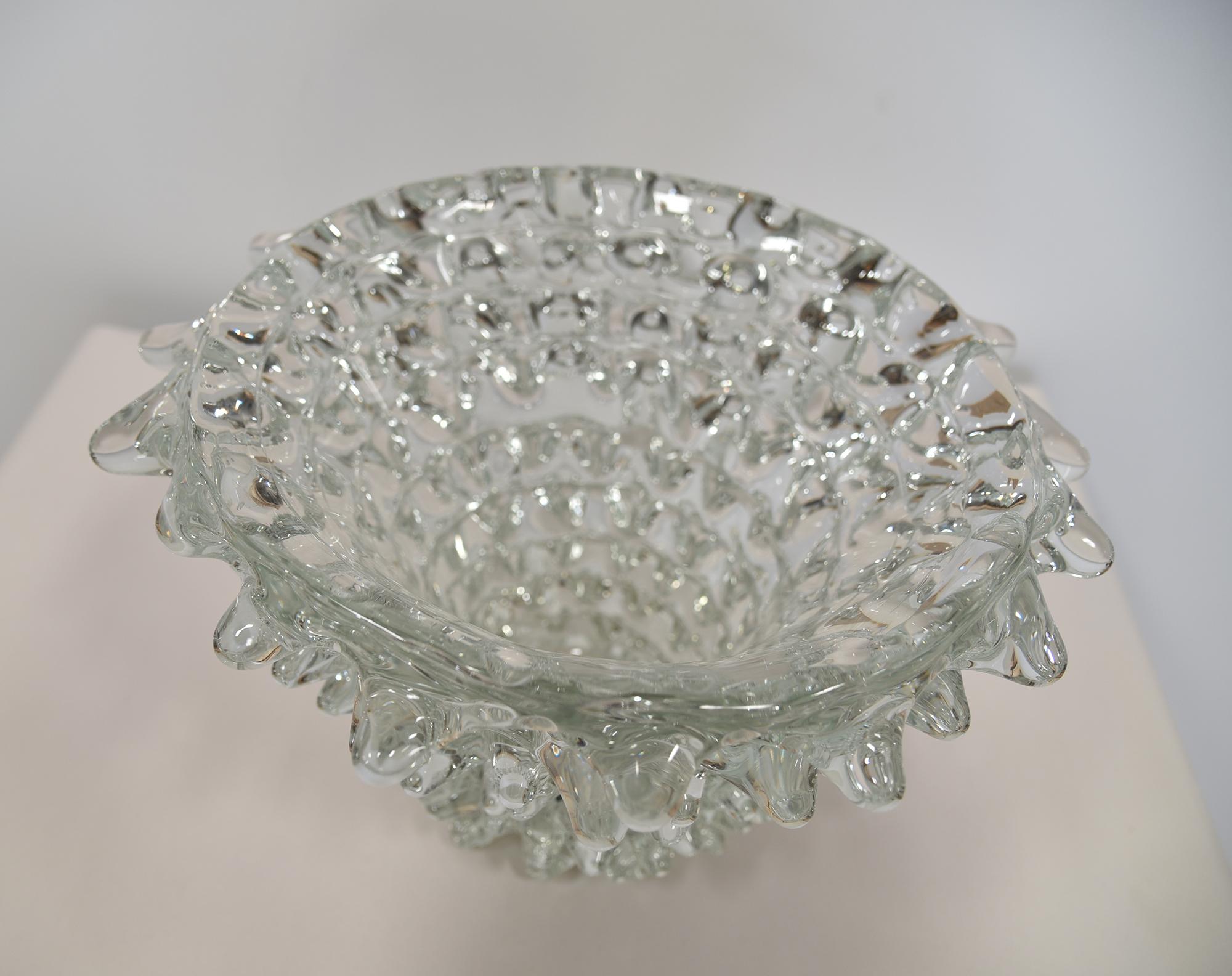 Mid-Century Modern BAROVIER & TOSO Murano ROSTRATO PATTERN DESIGN GLASS BOWL