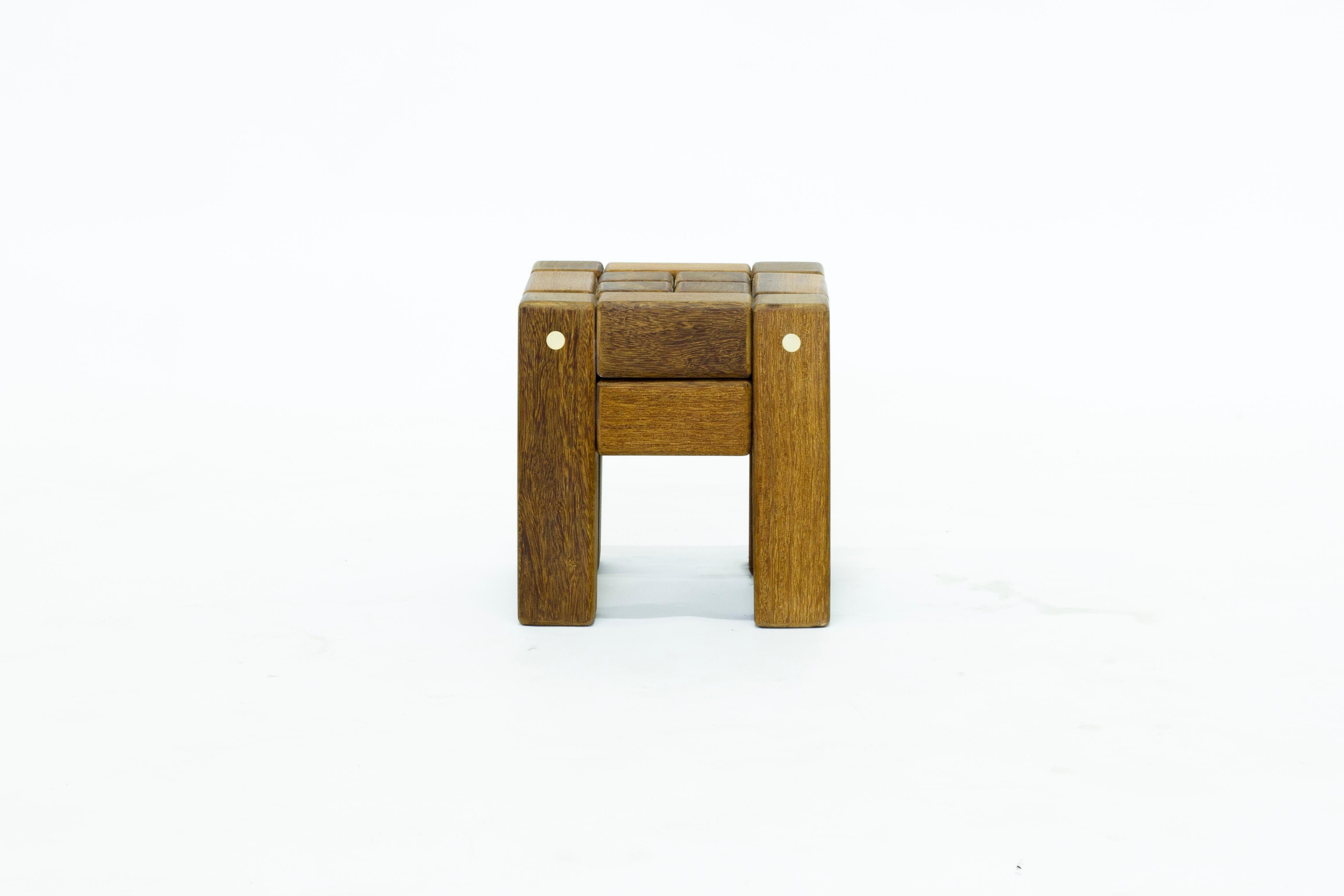 The stool is a very tiny and versatile piece. 
Made of 