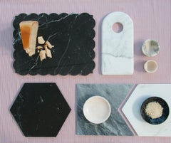 Handmade Hexagonal Black Marquina Marble Plate