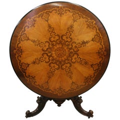Victorian Marquetry Inlaid Circular Breakfast Table