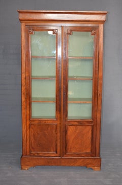 19th Century Rectangular French Bookcase in Louis Philippe Style, Walnut, 1950s
