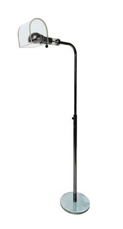 Lucite and Polished Nickel "Mailbox" Floor Lamp by Charles Hollis Jones