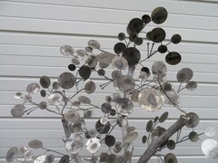 Whimsical C. Jere Chrome Raindrops Tree Mid-Century Modern