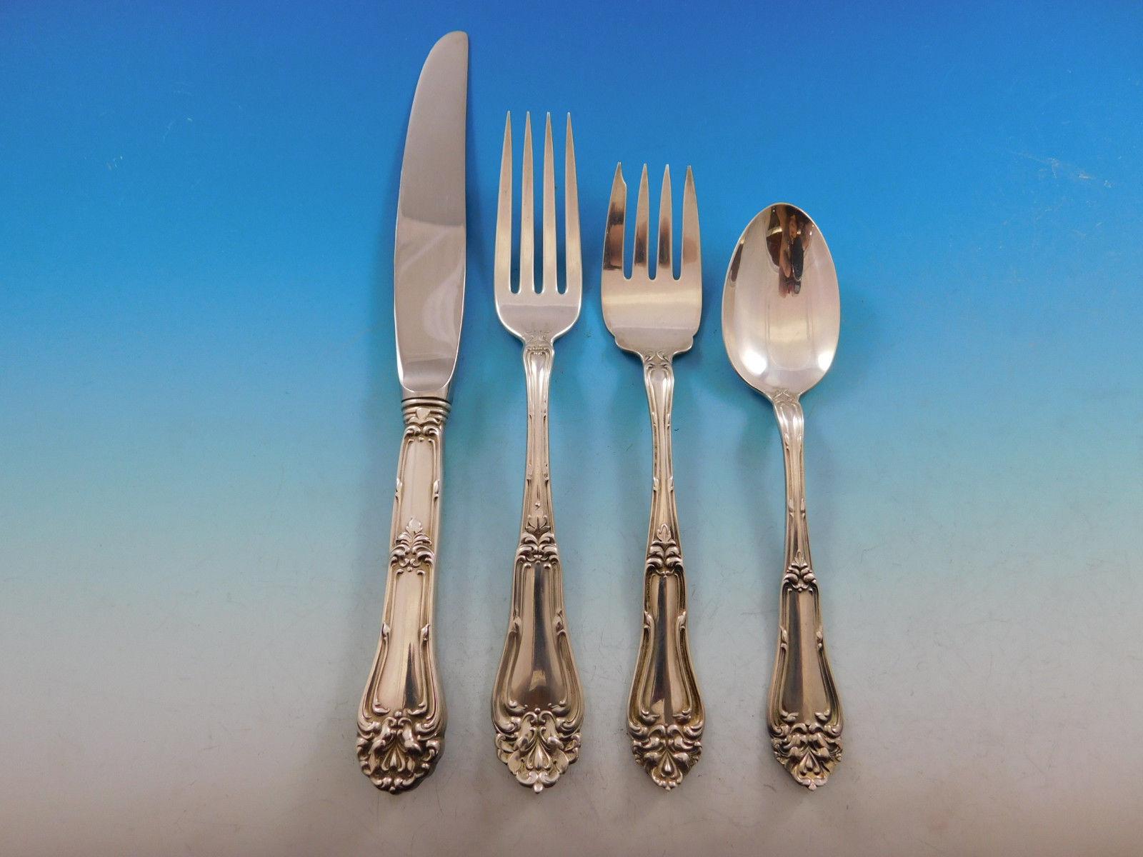 Champlain by Amston Sterling Silver Flatware Service for 8 Set 52 Pieces In Excellent Condition For Sale In Big Bend, WI