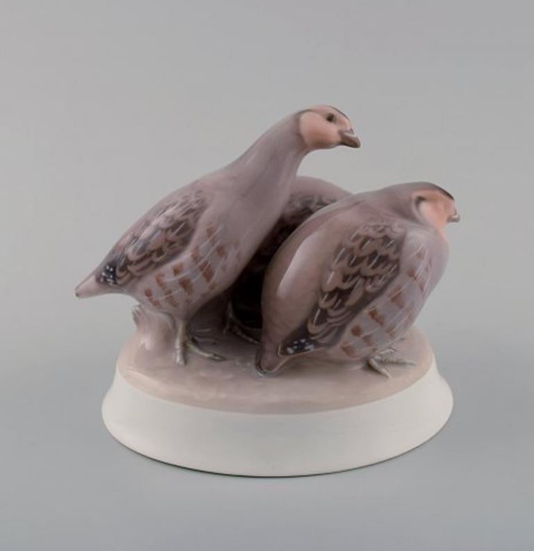 Scandinavian Modern Rare Bing & Grondahl Bird B&G Number 1621 Partridges