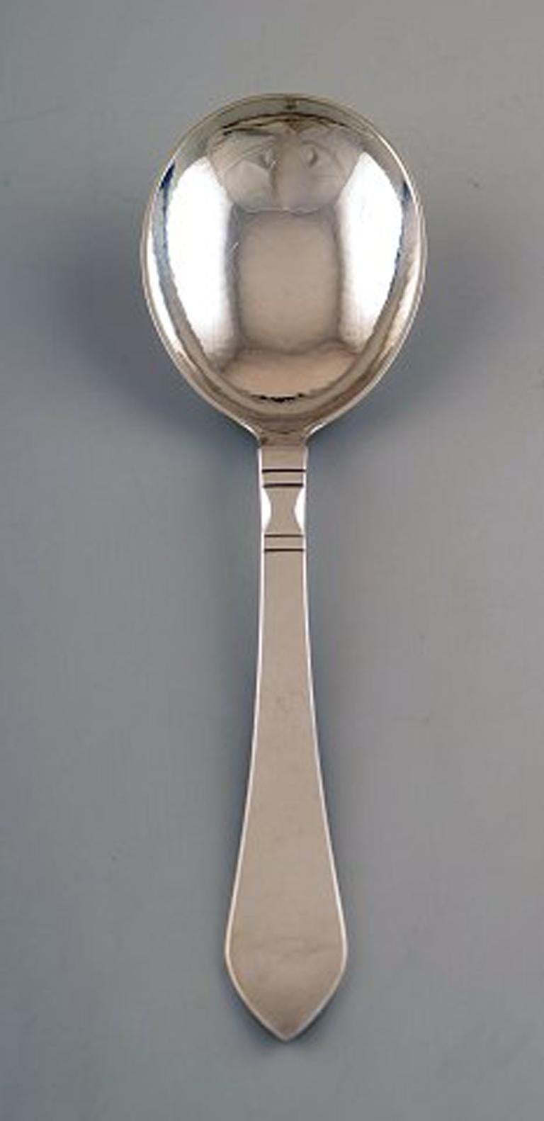 Other Georg Jensen, Continental Salad Set in Full Silver, Silverware, Hand-Hammered