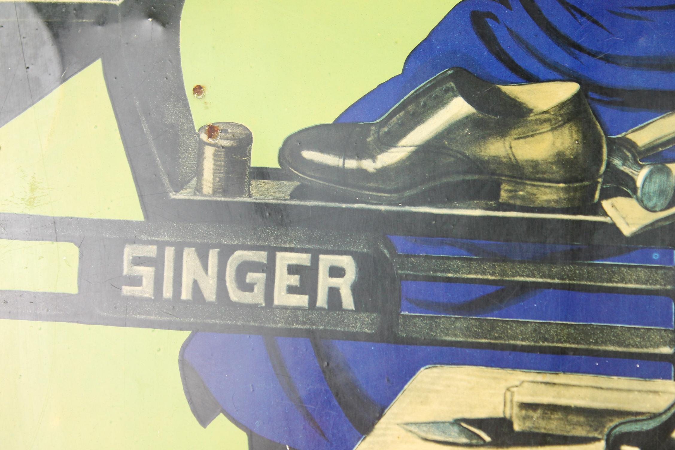 Shoemaker's Singer Machines Vintage Advertising Sign (Belgisch)