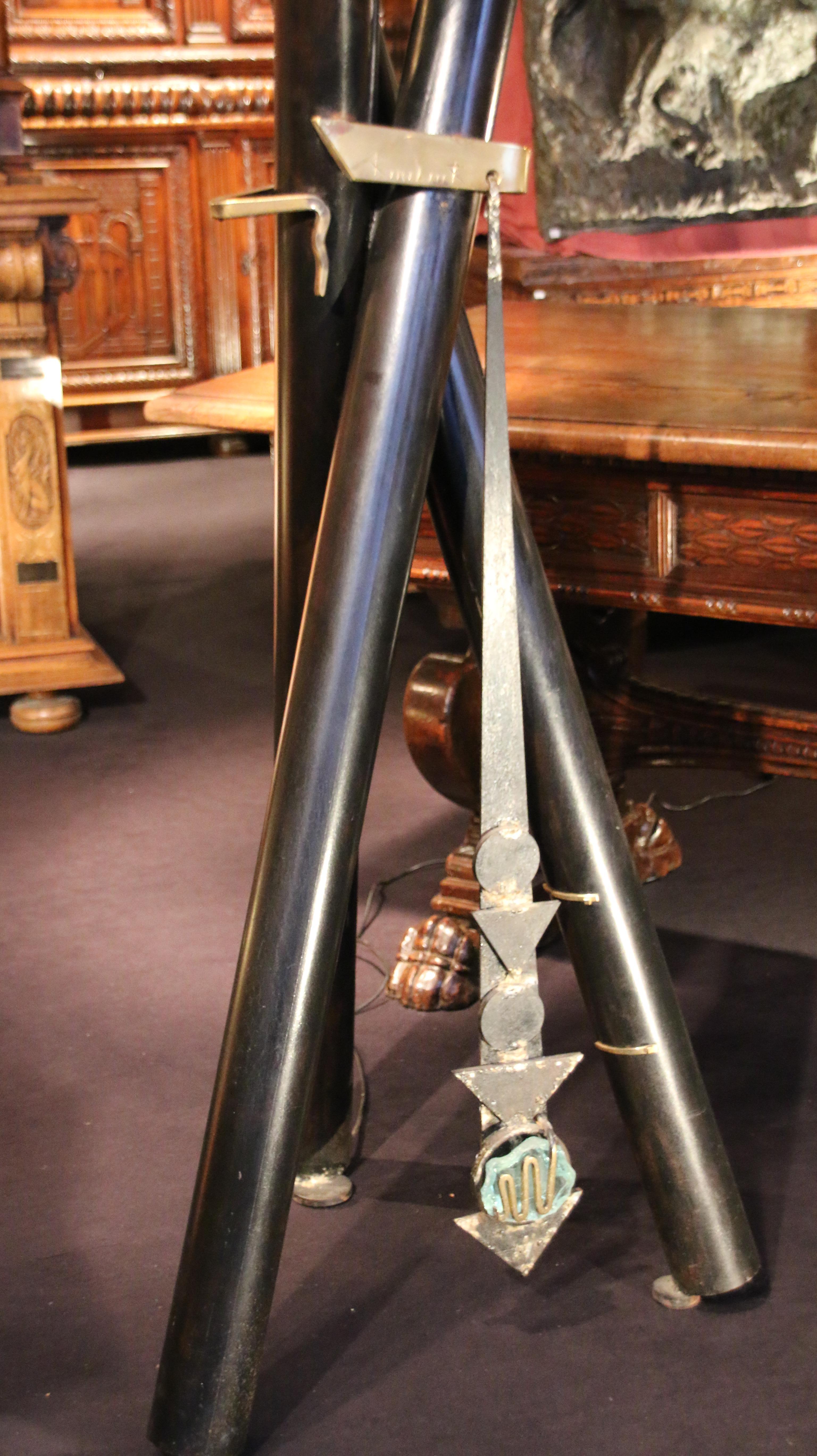 French Black Tripod Lamp by Michel Kiriliuk For Sale