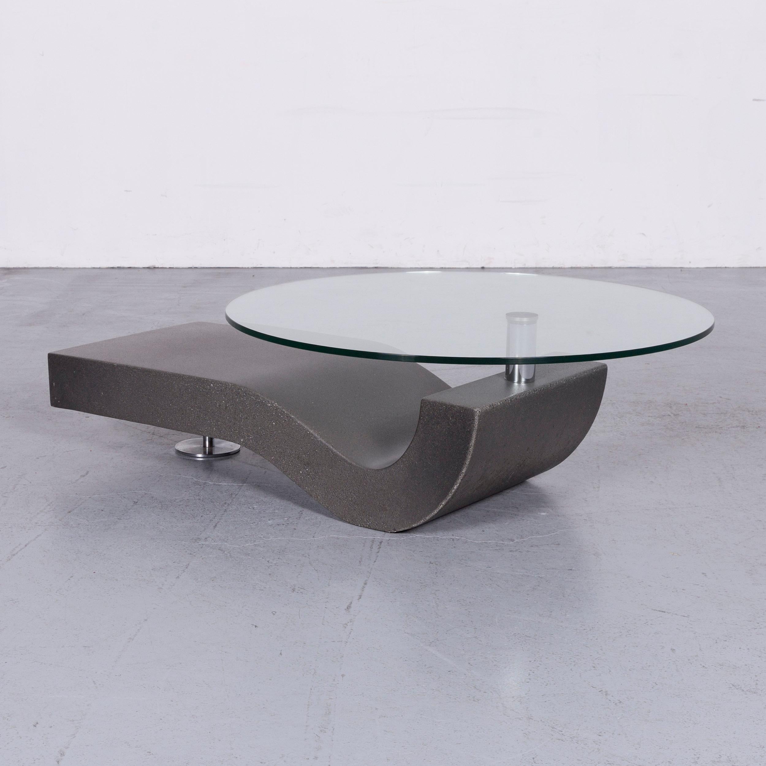 Modern Ronald Schmitt Designer Glass Coffee Table Grey For Sale