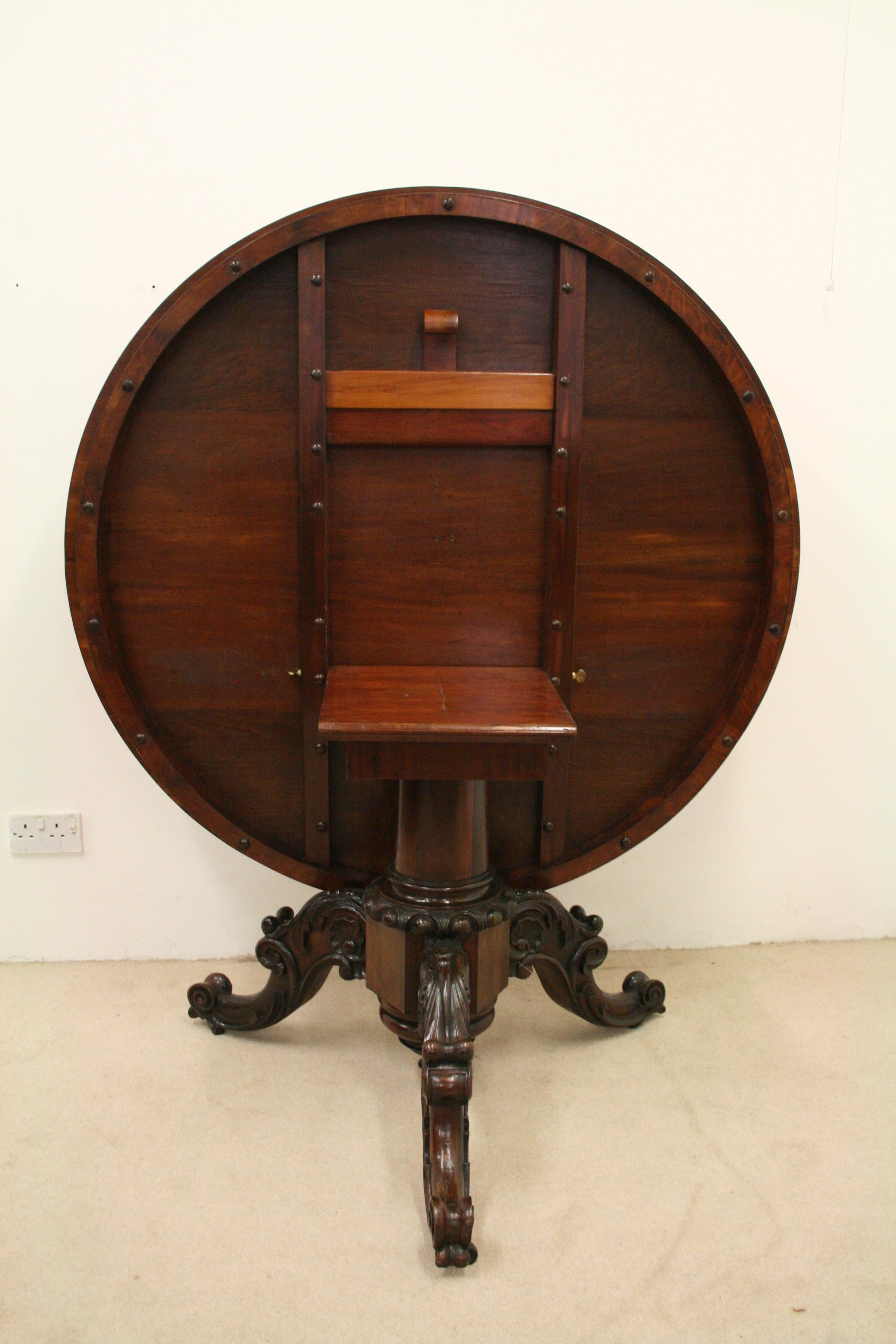  Victorian Marquetry Inlaid Circular Breakfast Table In Good Condition For Sale In Edinburgh, GB