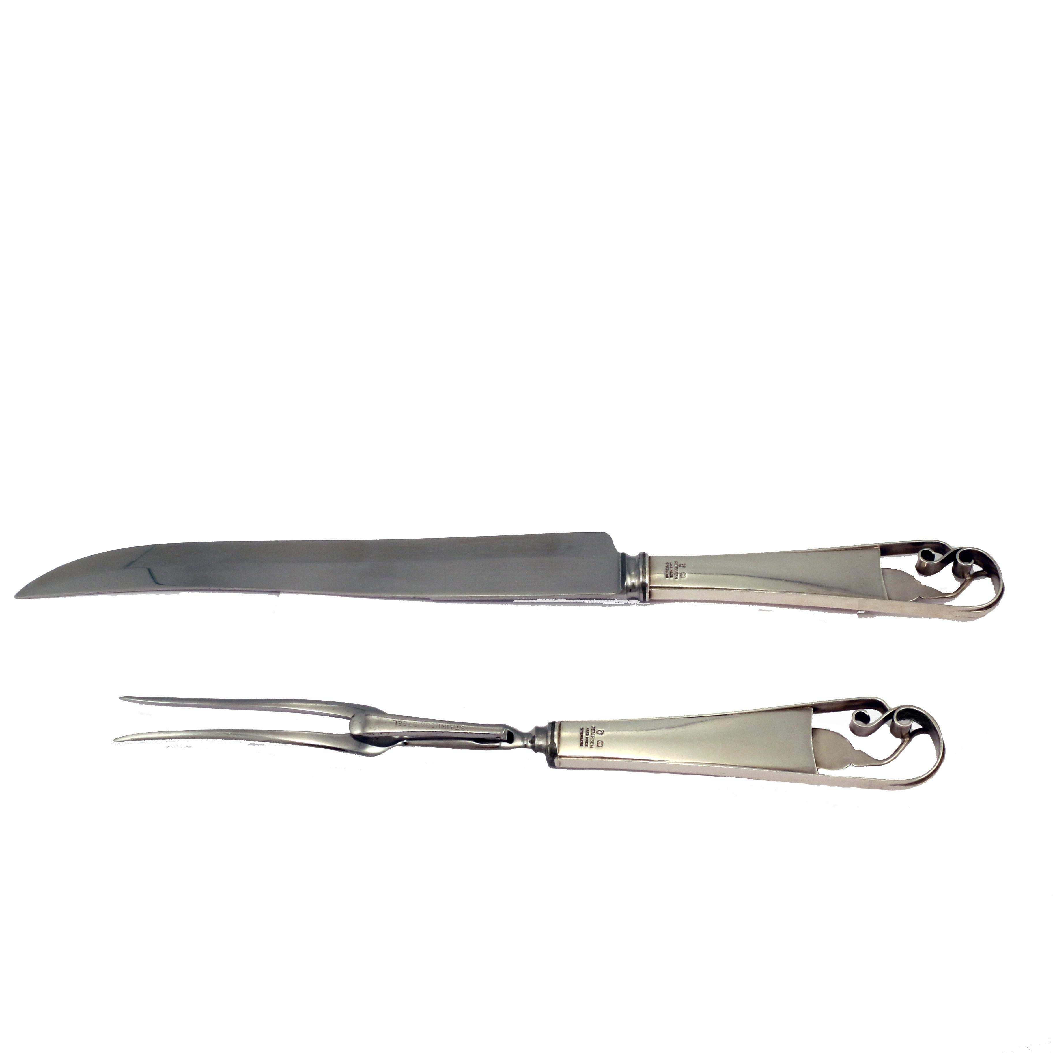 Carl Poul Petersen Sterling-Schnitzerei-Set (Kanadisch) im Angebot