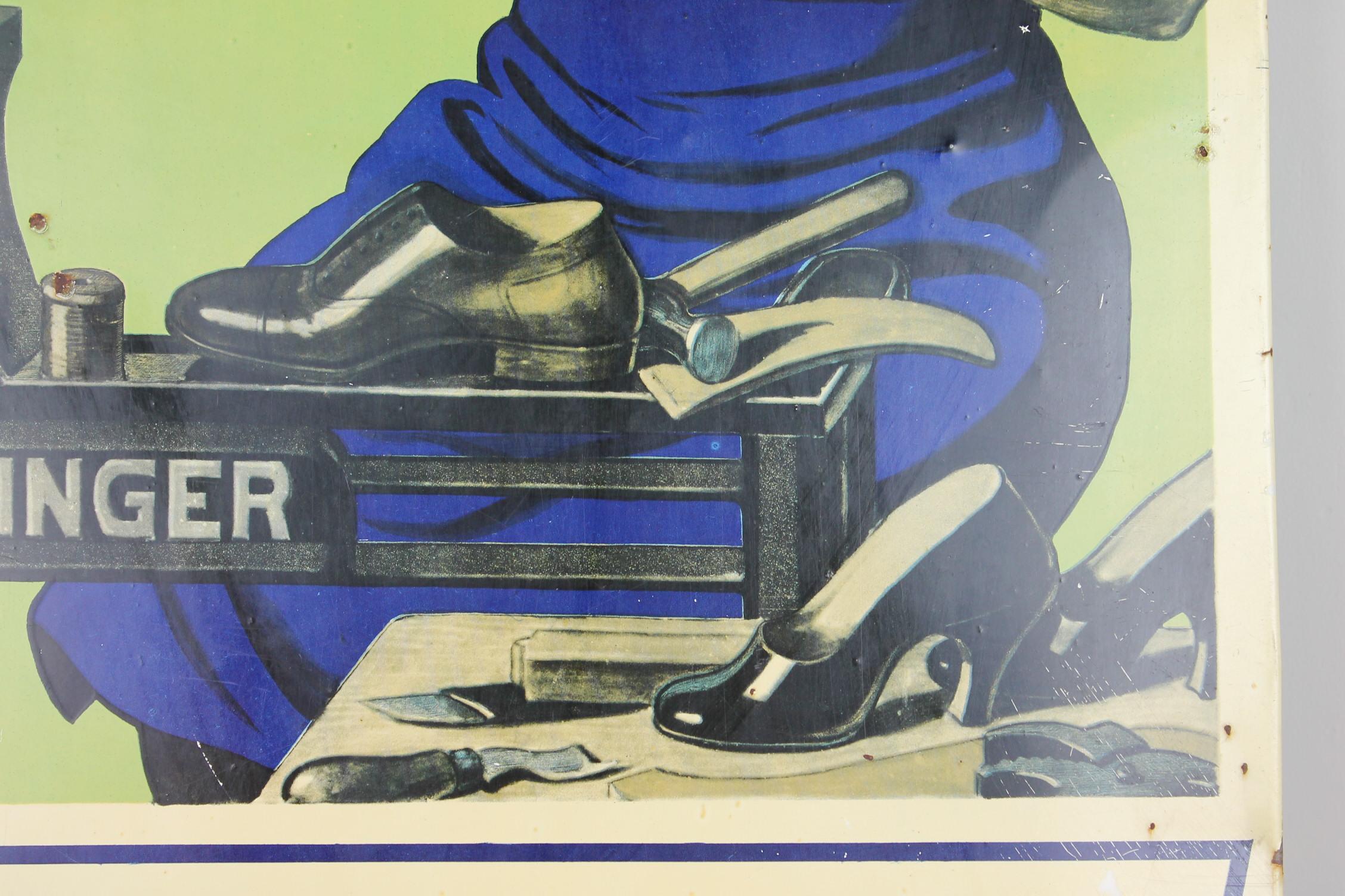Belgian Shoemaker's Singer Machines Vintage Advertising Sign