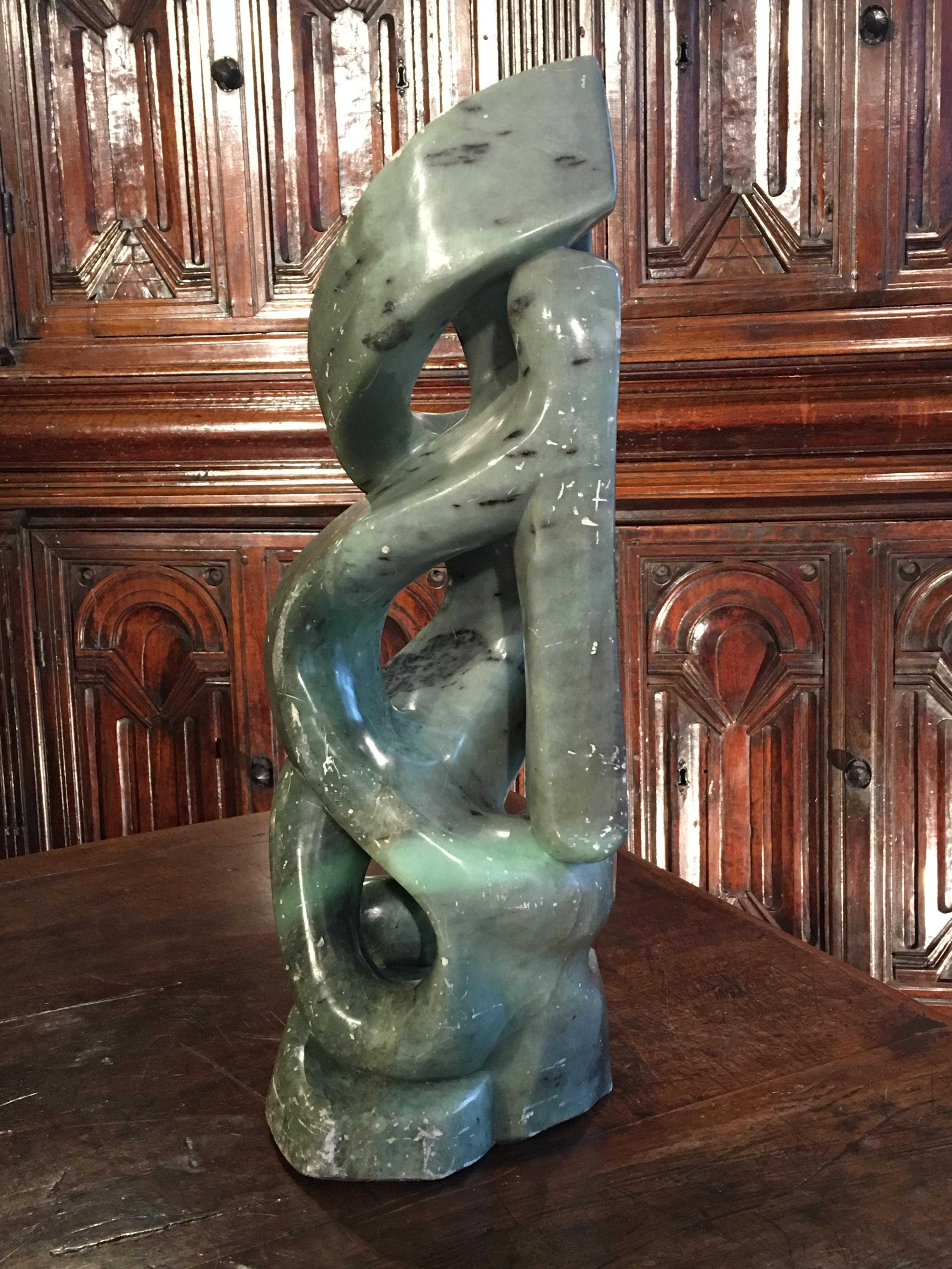 Late 20th Century Green Marble Sculpture by Mario C G For Sale