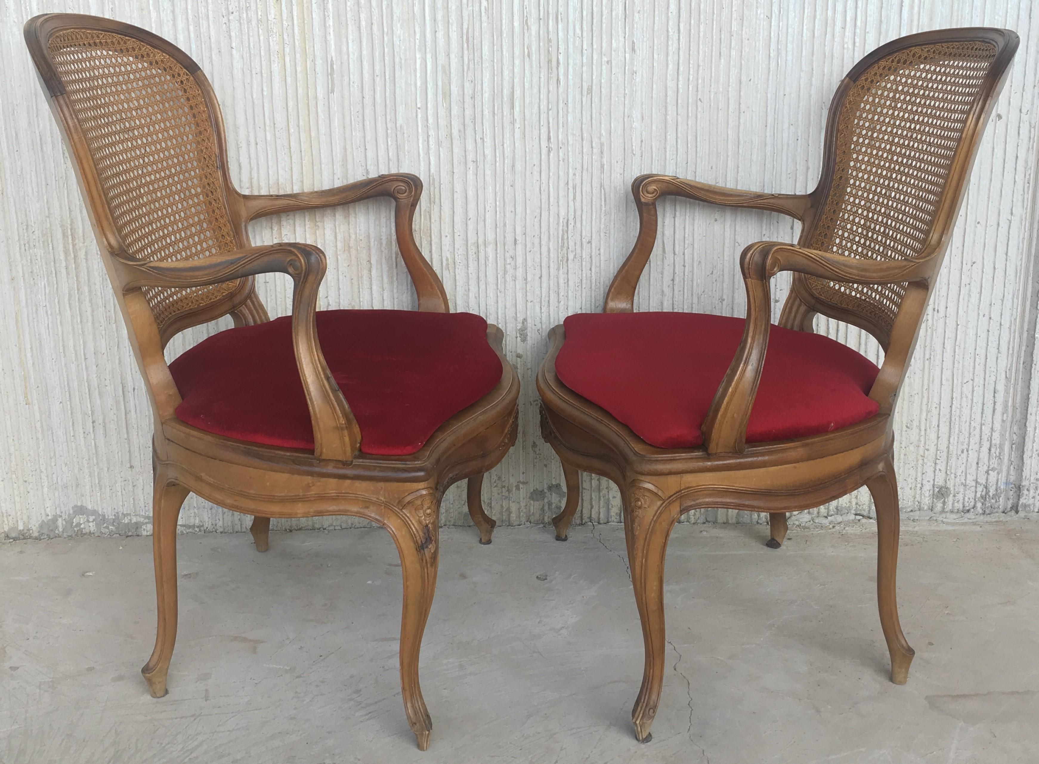 18th Louis XV Cane Back and Seat Fauteuil Armchair. In Good Condition In Miami, FL