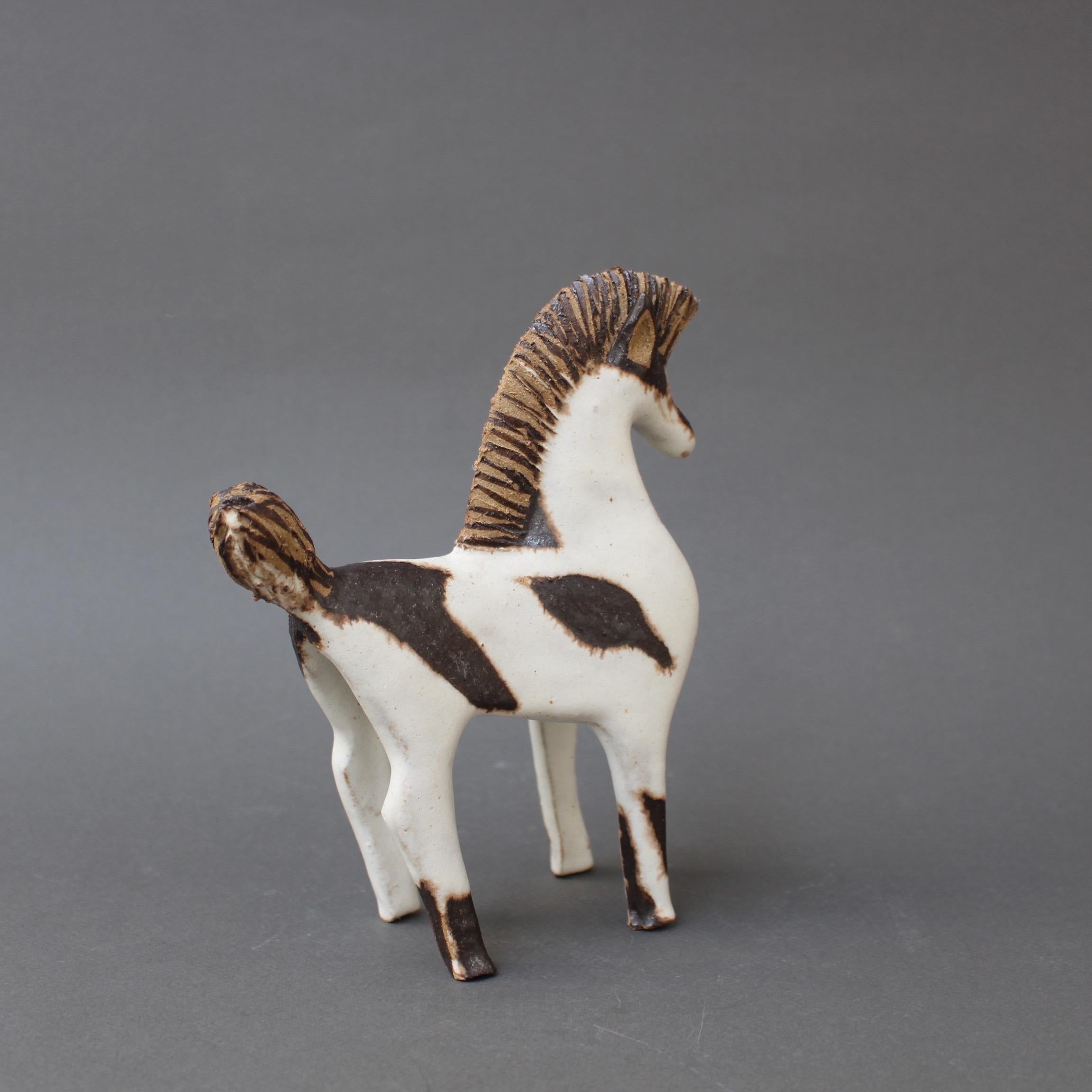 Glazed Set of Two Ceramic Horses by Bruno Gambone, Italy, circa 1970s
