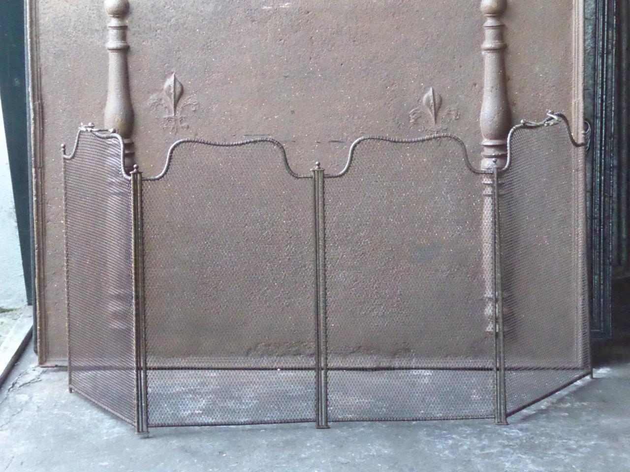 Brass 19th Century French Napoleon III Fireplace Screen or Fire Screen