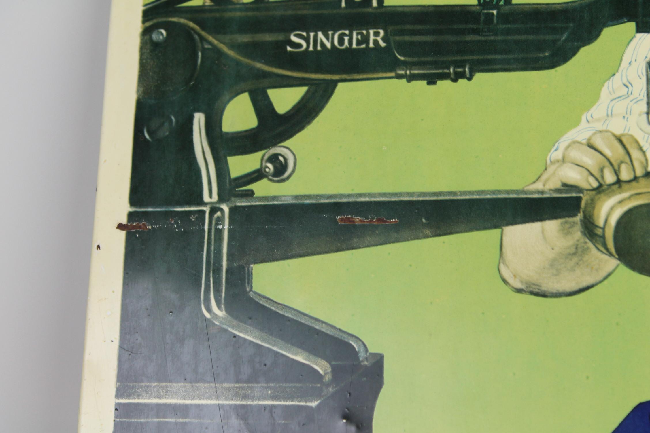 Shoemaker's Singer Machines Vintage Advertising Sign (20. Jahrhundert)
