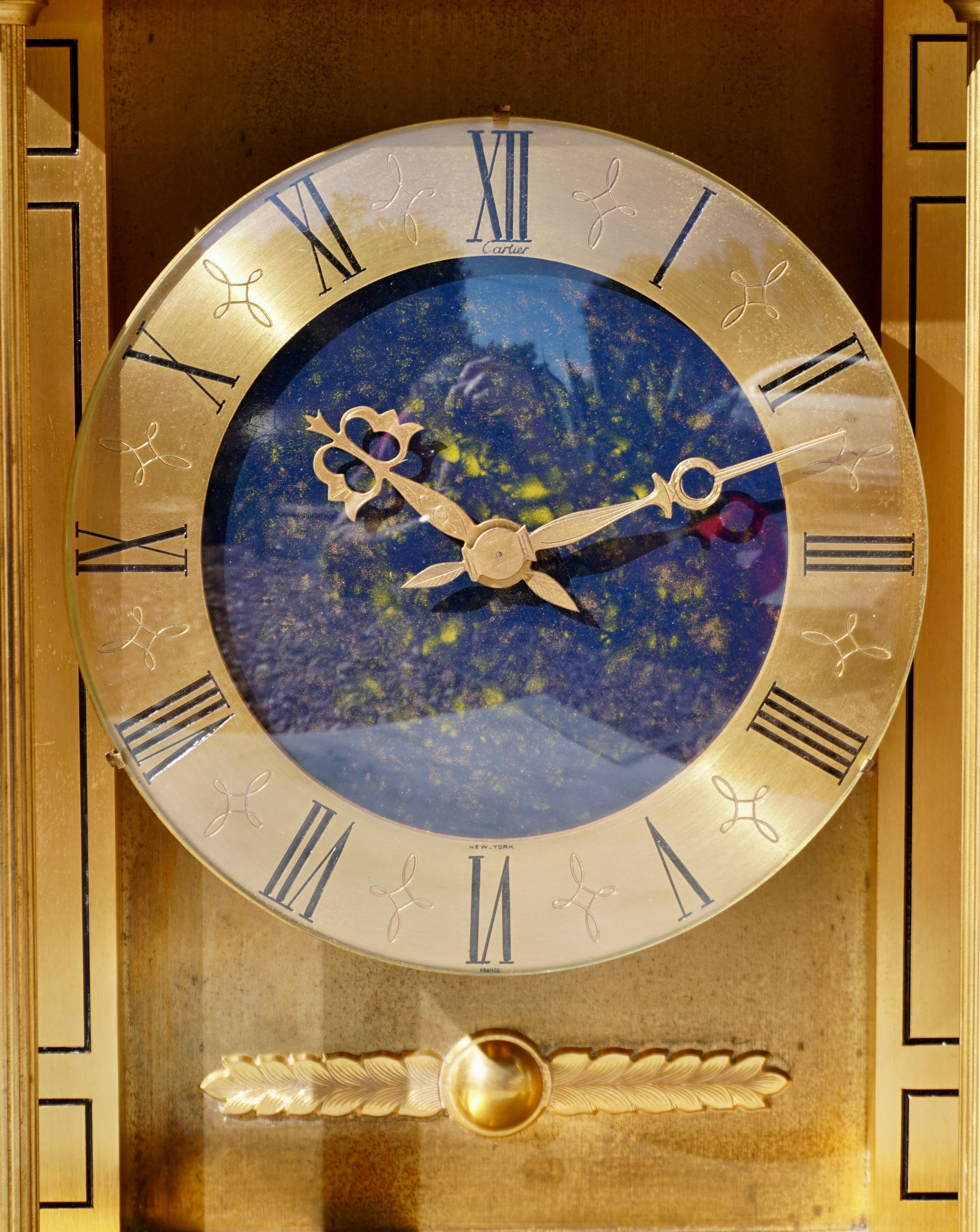 Classical Roman Rare Large Cartier Mantle Clock