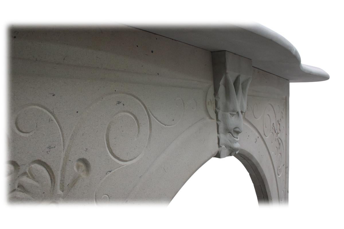 Victorian Reclaimed Mid-19th Century Stone Fireplace Surround