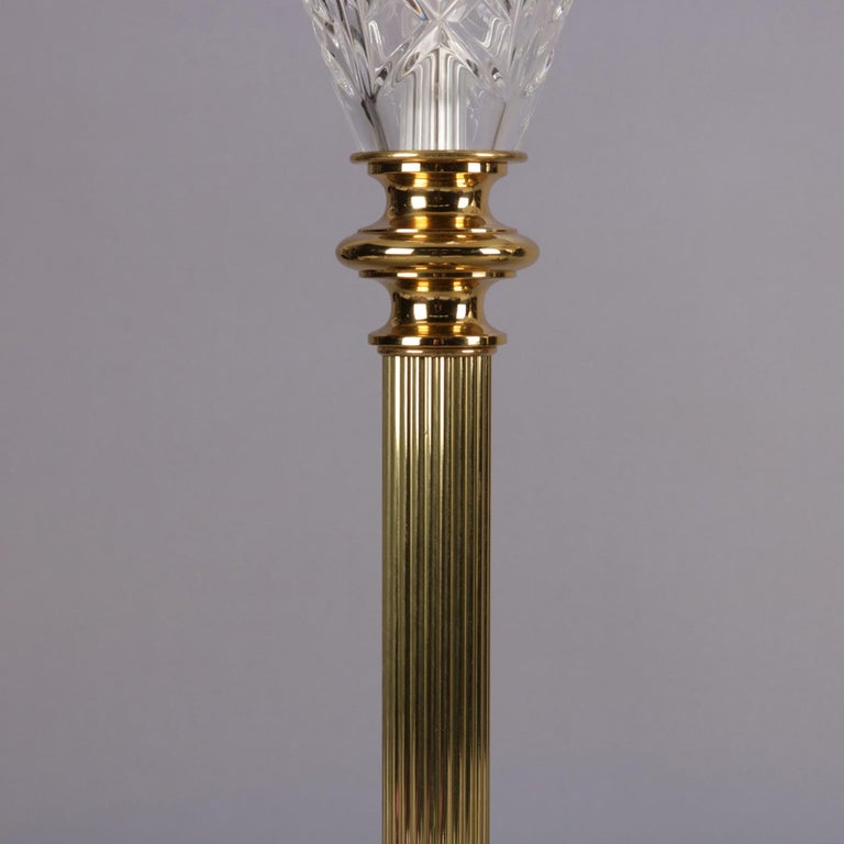 2 Irish Waterford Marlow Regency Cut Crystal, Gilt and Marble Table