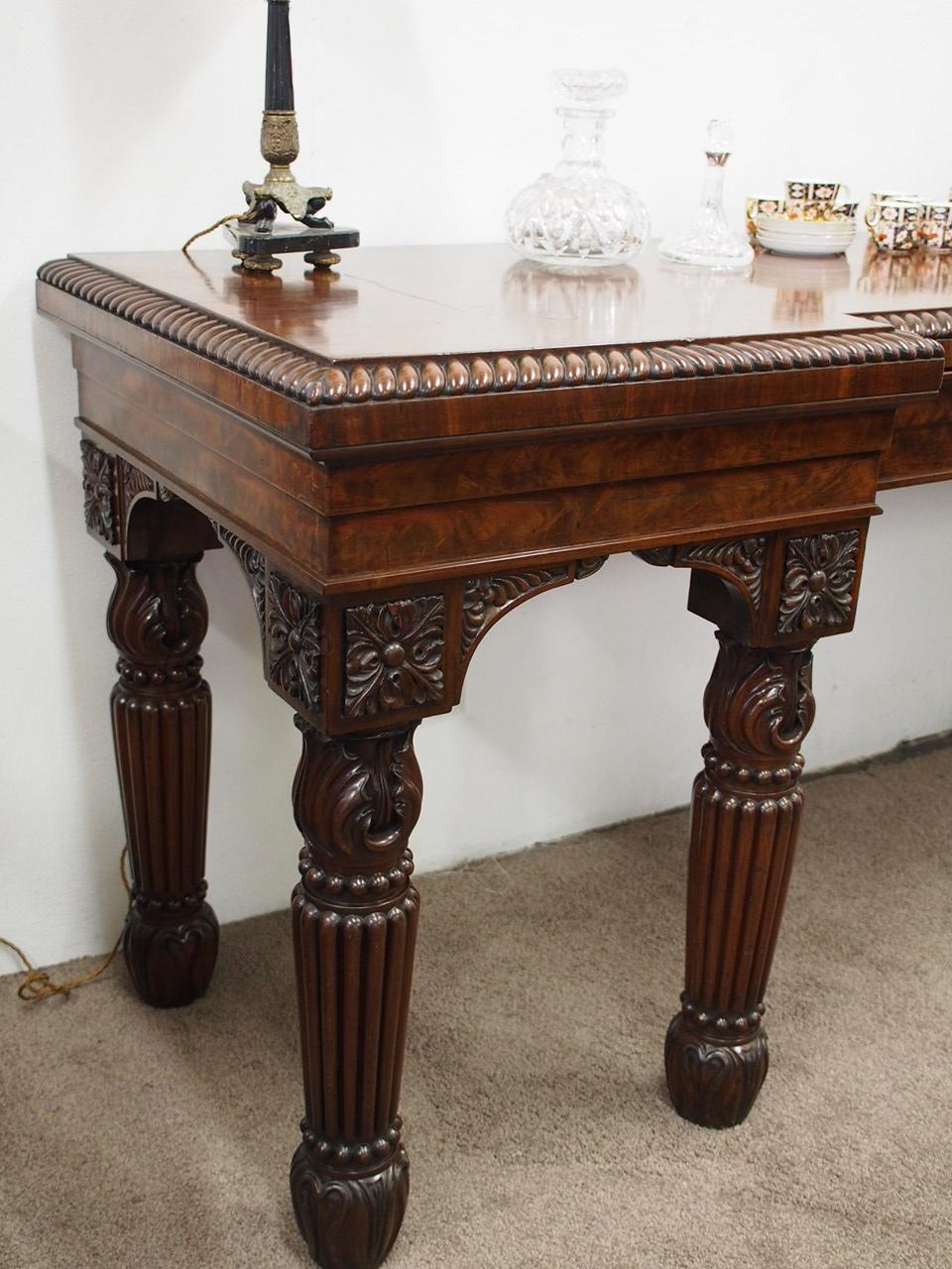 Regency Mahogany Breakfront Hall Table or Serving Table 1