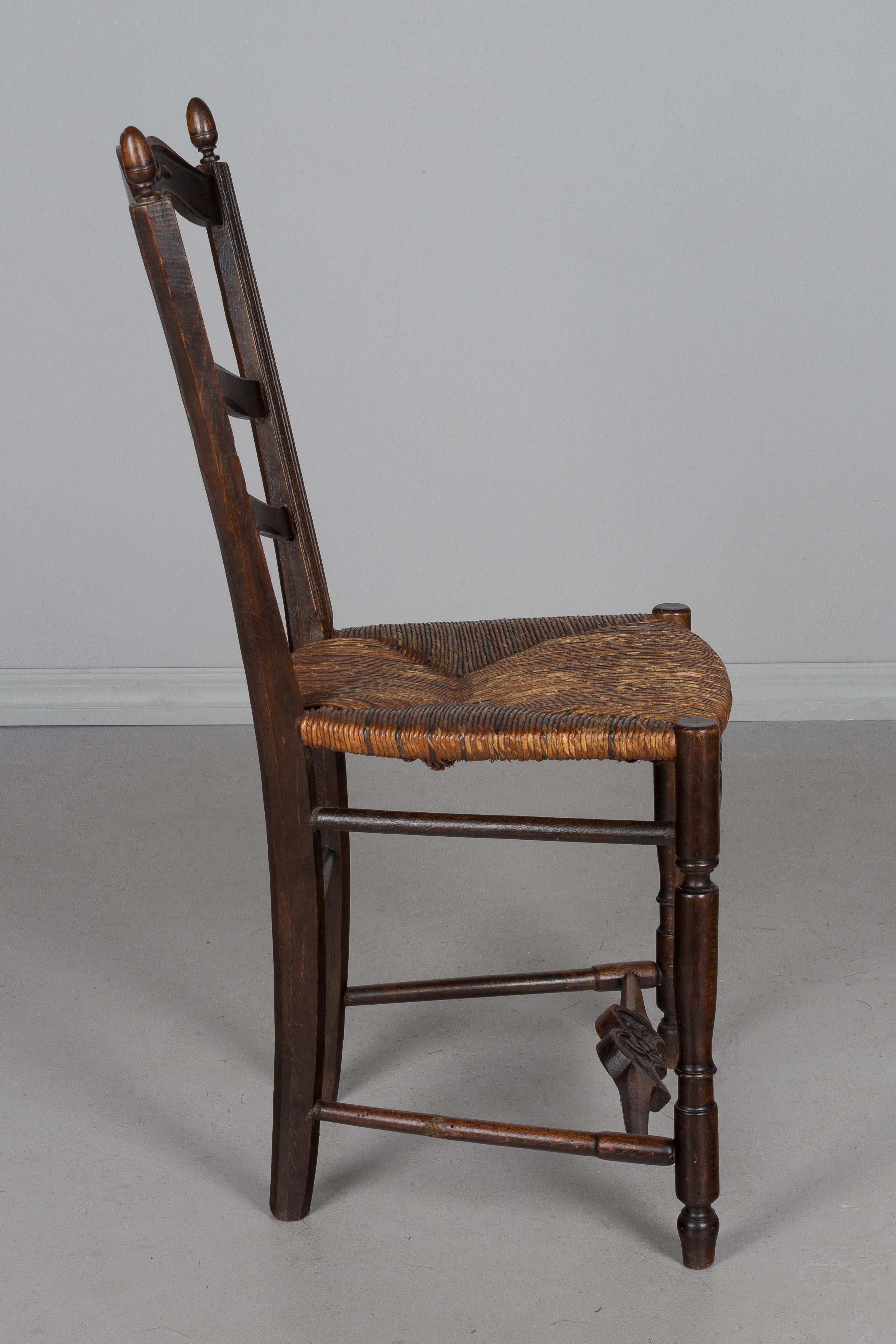 Hand-Carved Set of Six 19th Century Country French Chairs