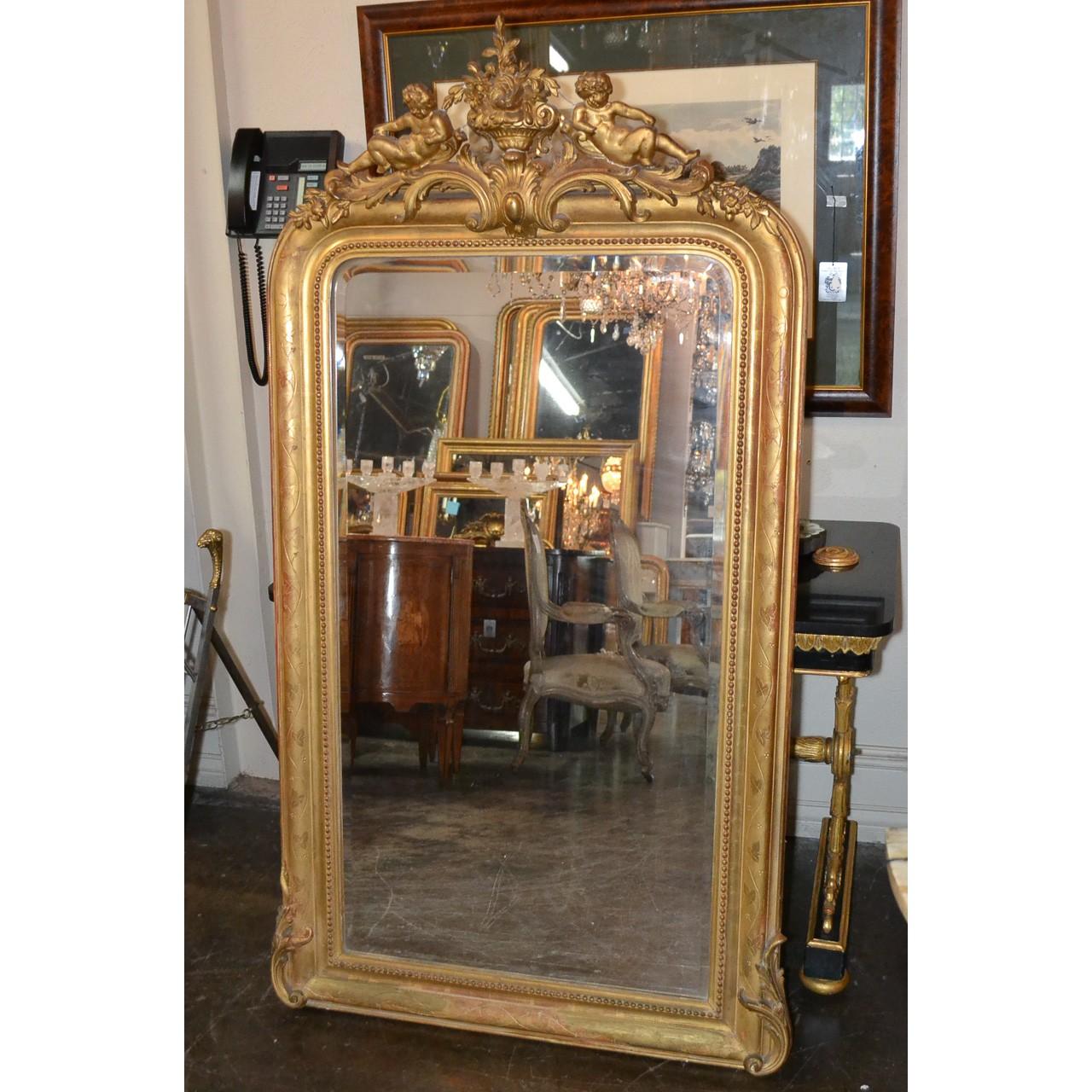 19th Century French Louis Philippe Cherubic Mirror 1