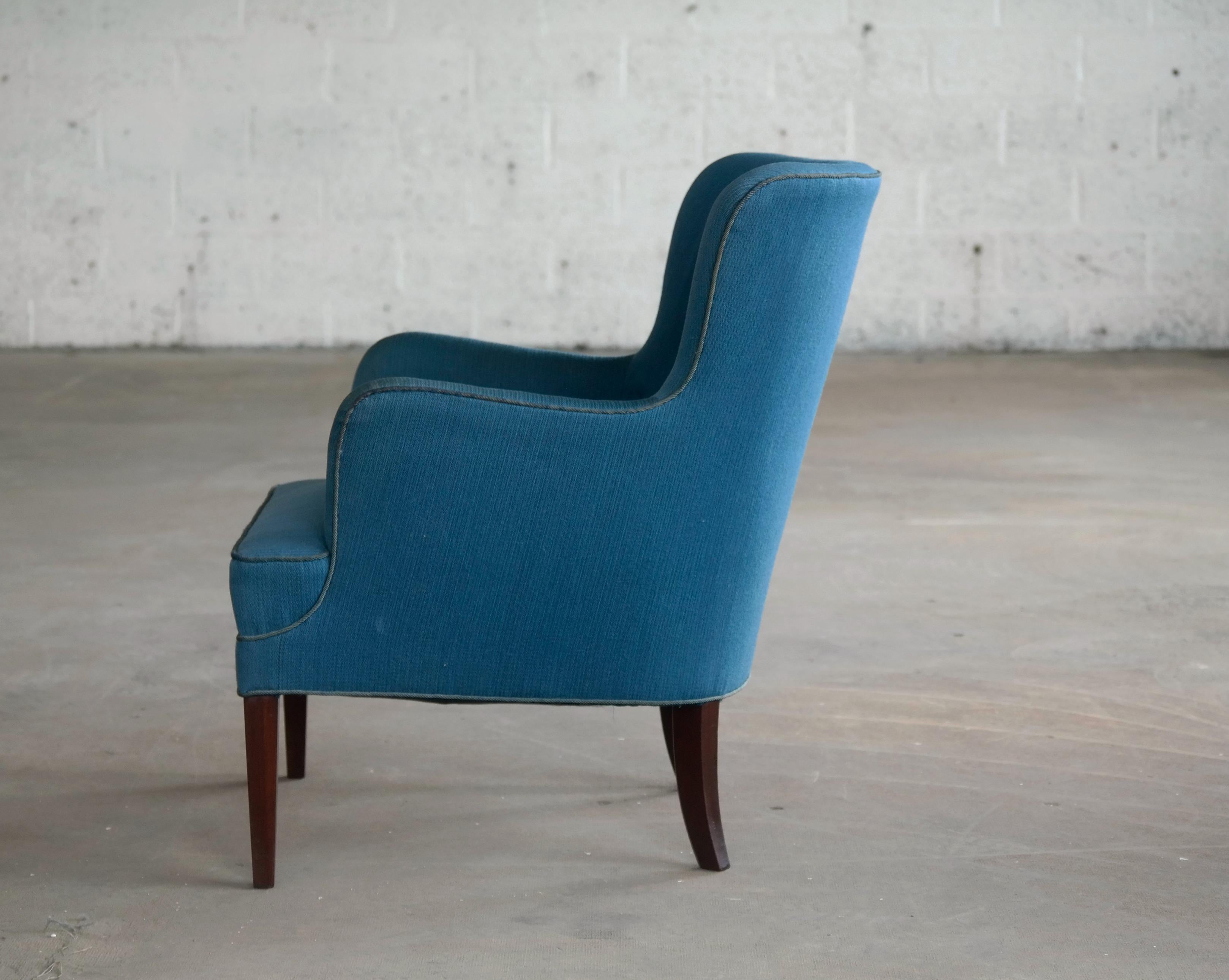 Mahogany Classic Frits Henningsen Lounge Chair Danish Midcentury