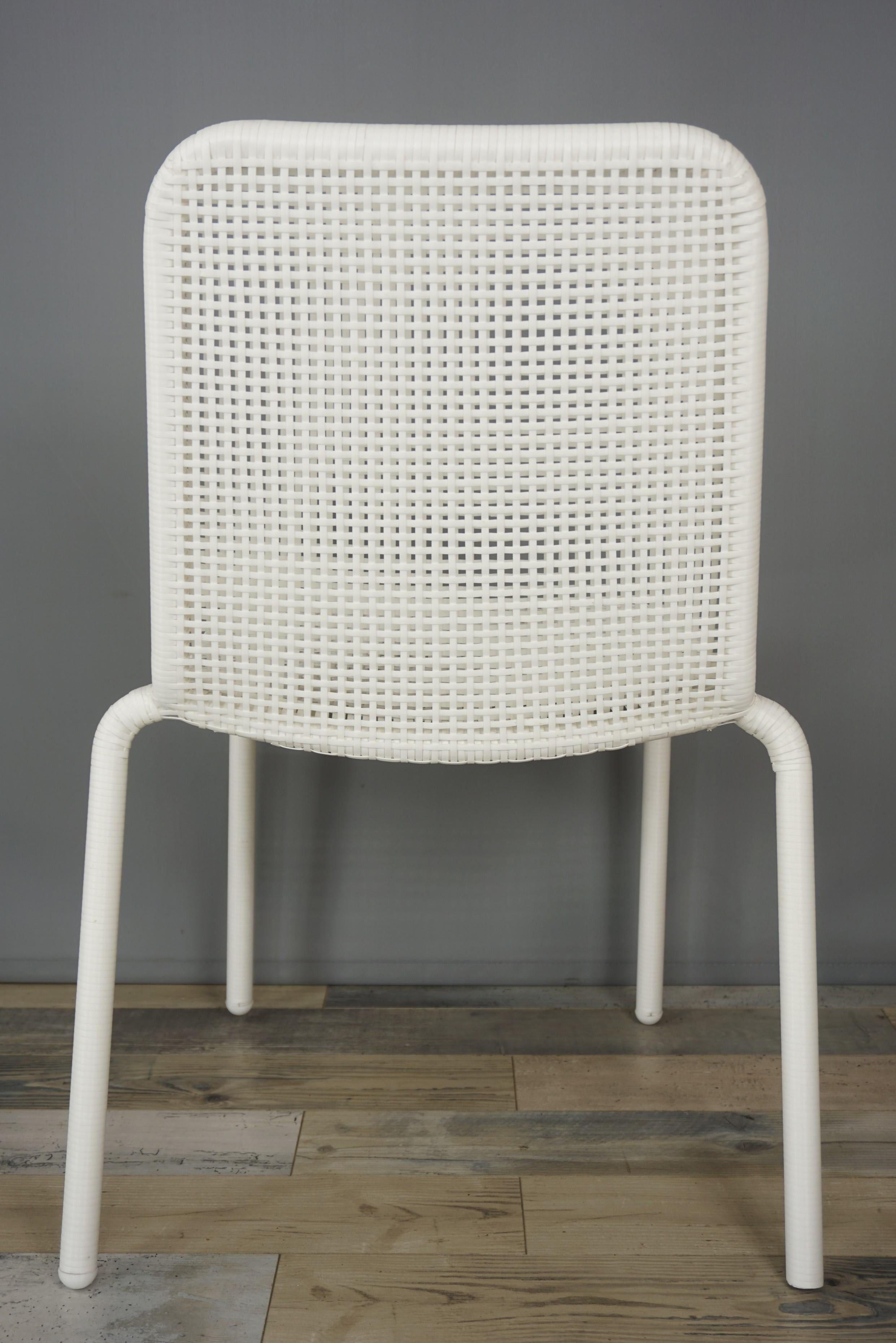 Contemporary French Design White Braided Resin Chair