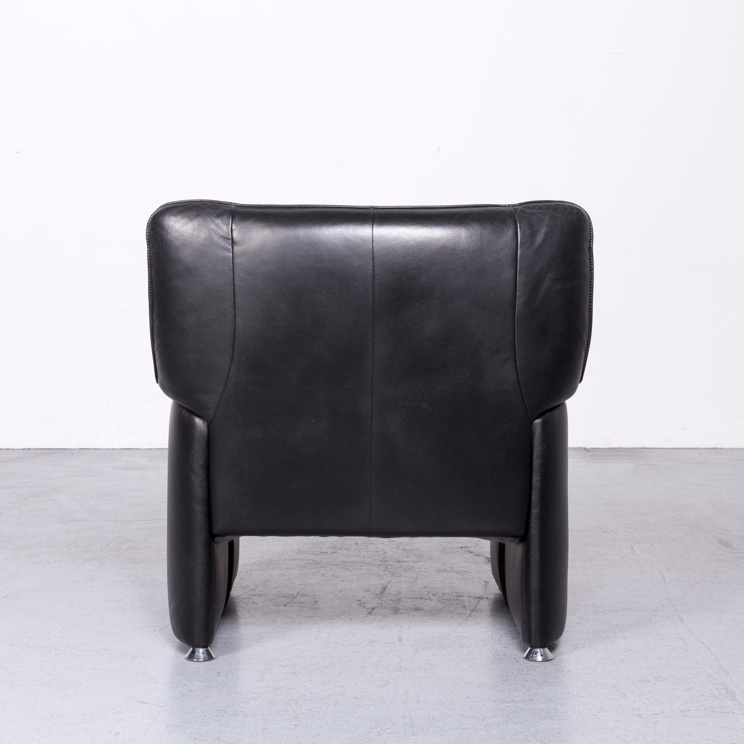 Laauser Flair Designer Leather Armchair Black One-Seat Couch 1