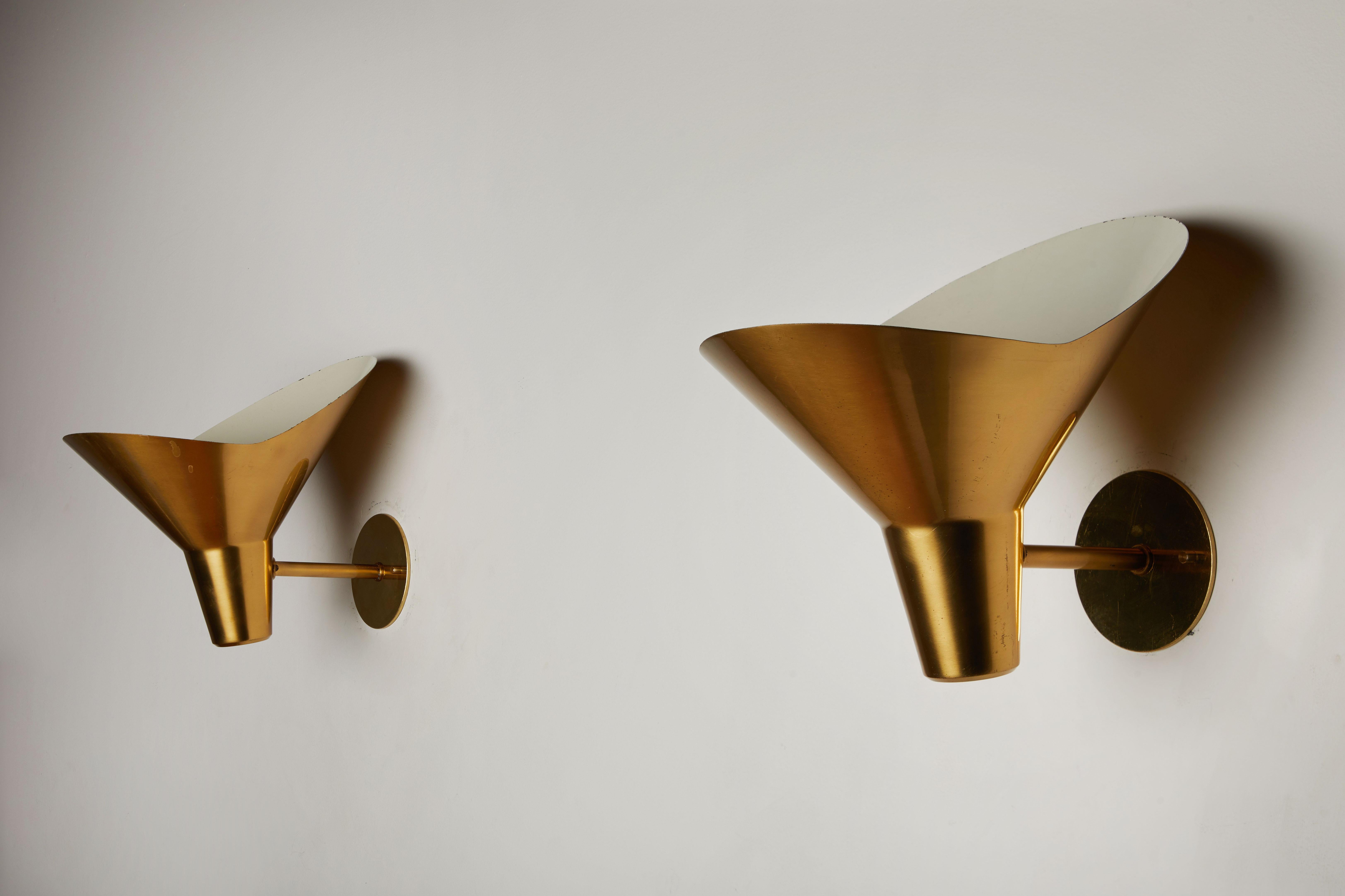 Pair of Brass Sconces by Hans Bergström for Ateljé Lyktan In Good Condition In Los Angeles, CA