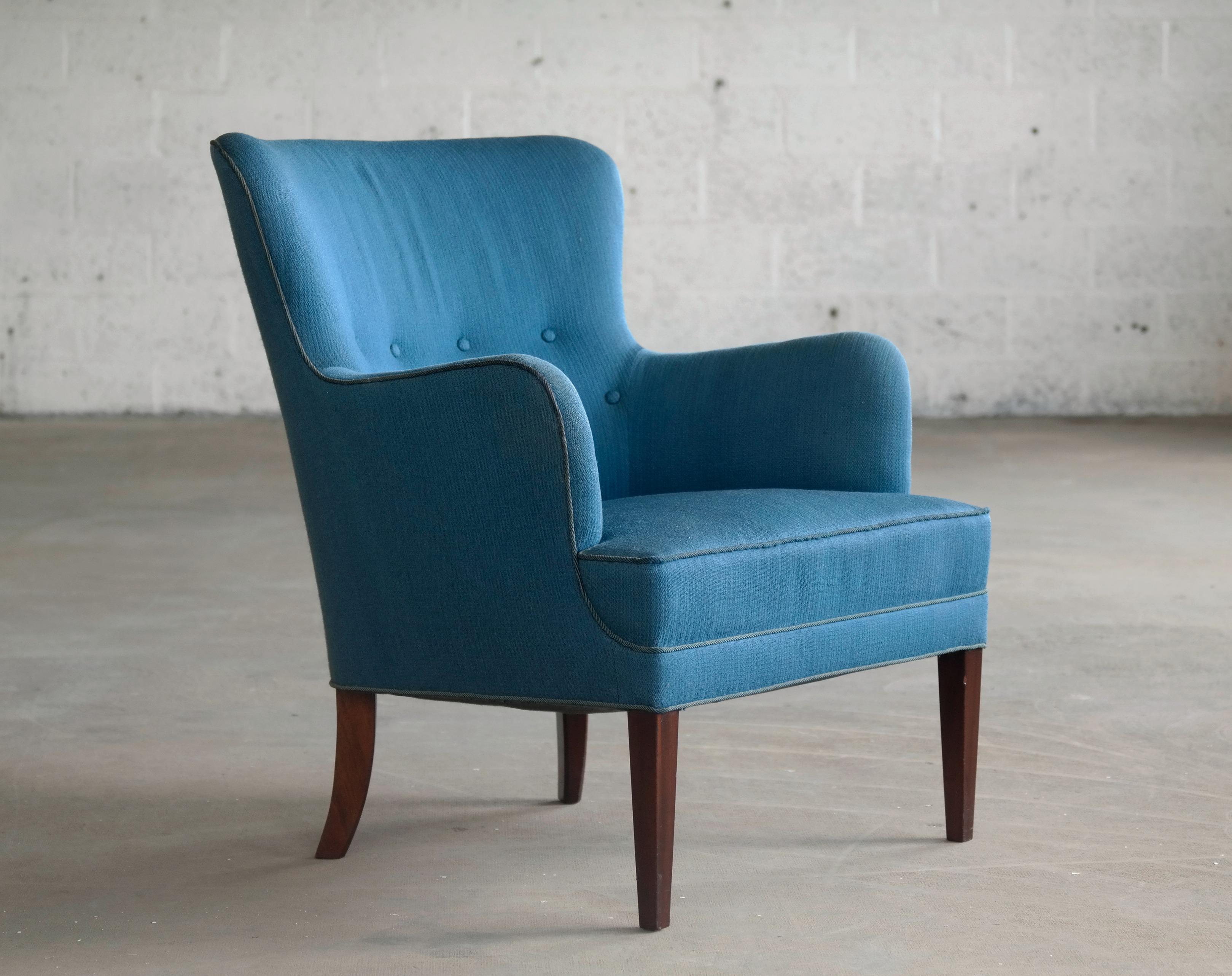 Classic Frits Henningsen Lounge Chair Danish Midcentury 1