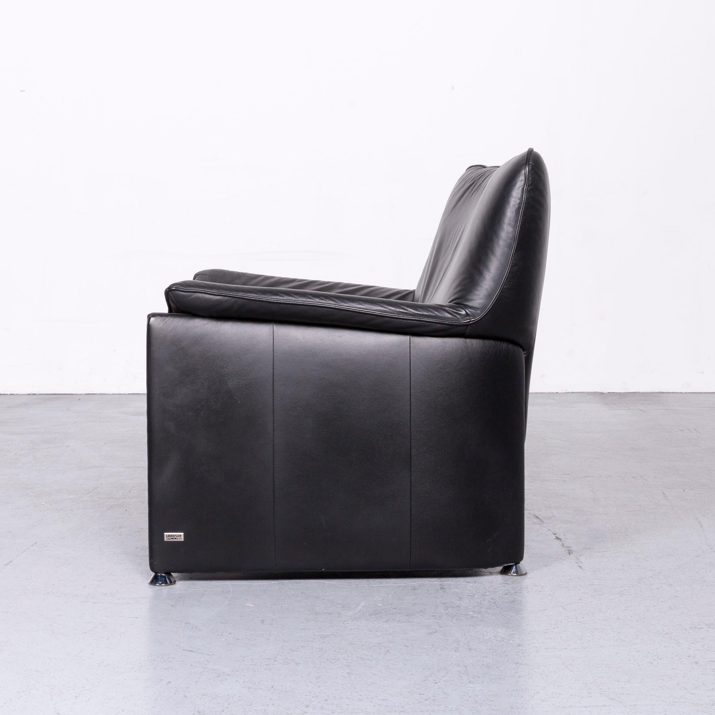 Laauser Flair Designer Leather Armchair Black One-Seat Couch 2