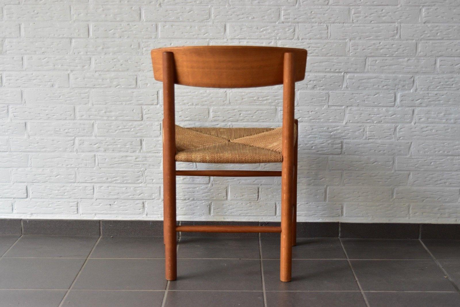 Papercord Vintage Oak Børge Mogensen Chairs Produced by J39 FDB Møbler, Denmark