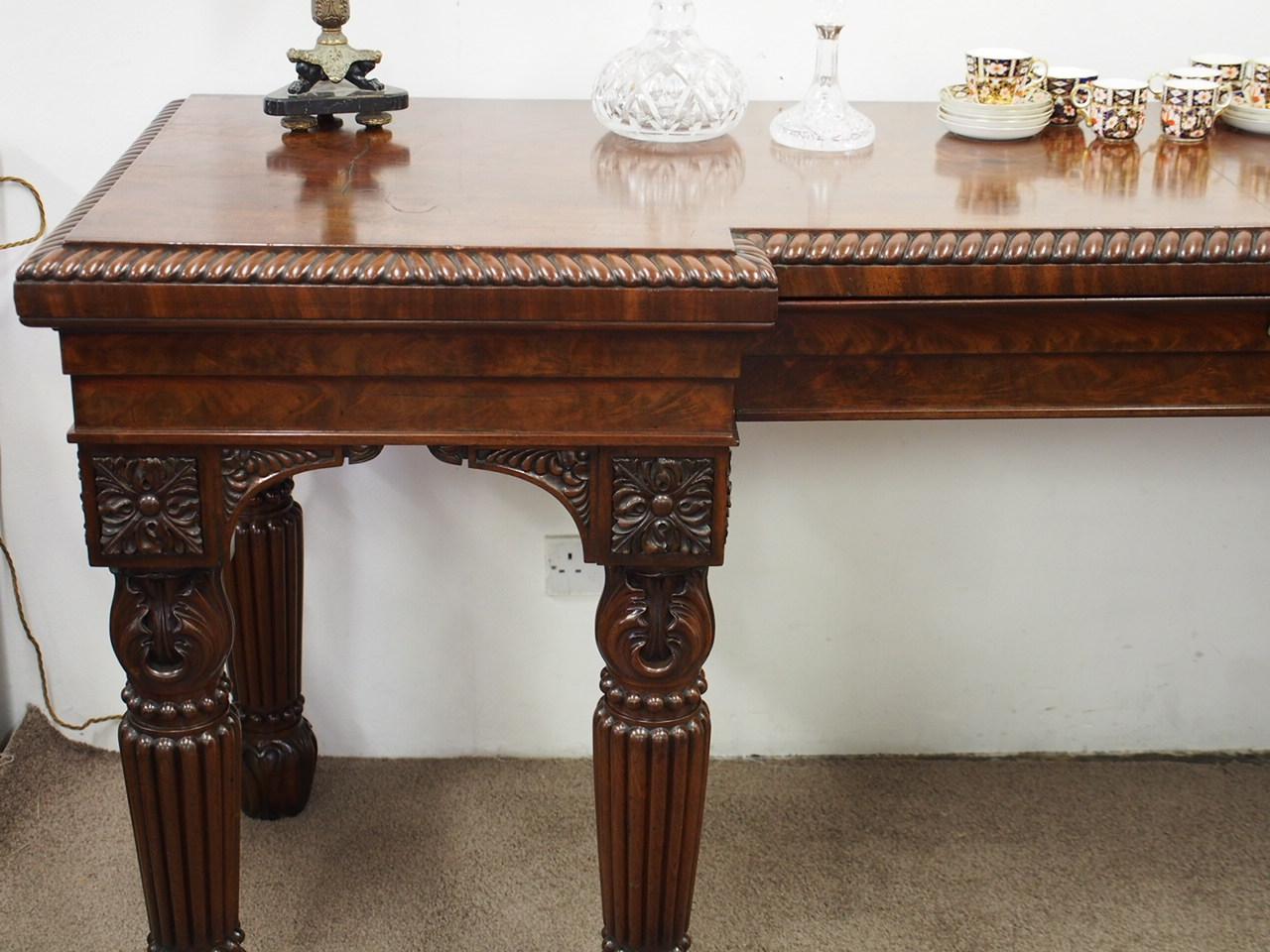 Regency Mahogany Breakfront Hall Table or Serving Table 3