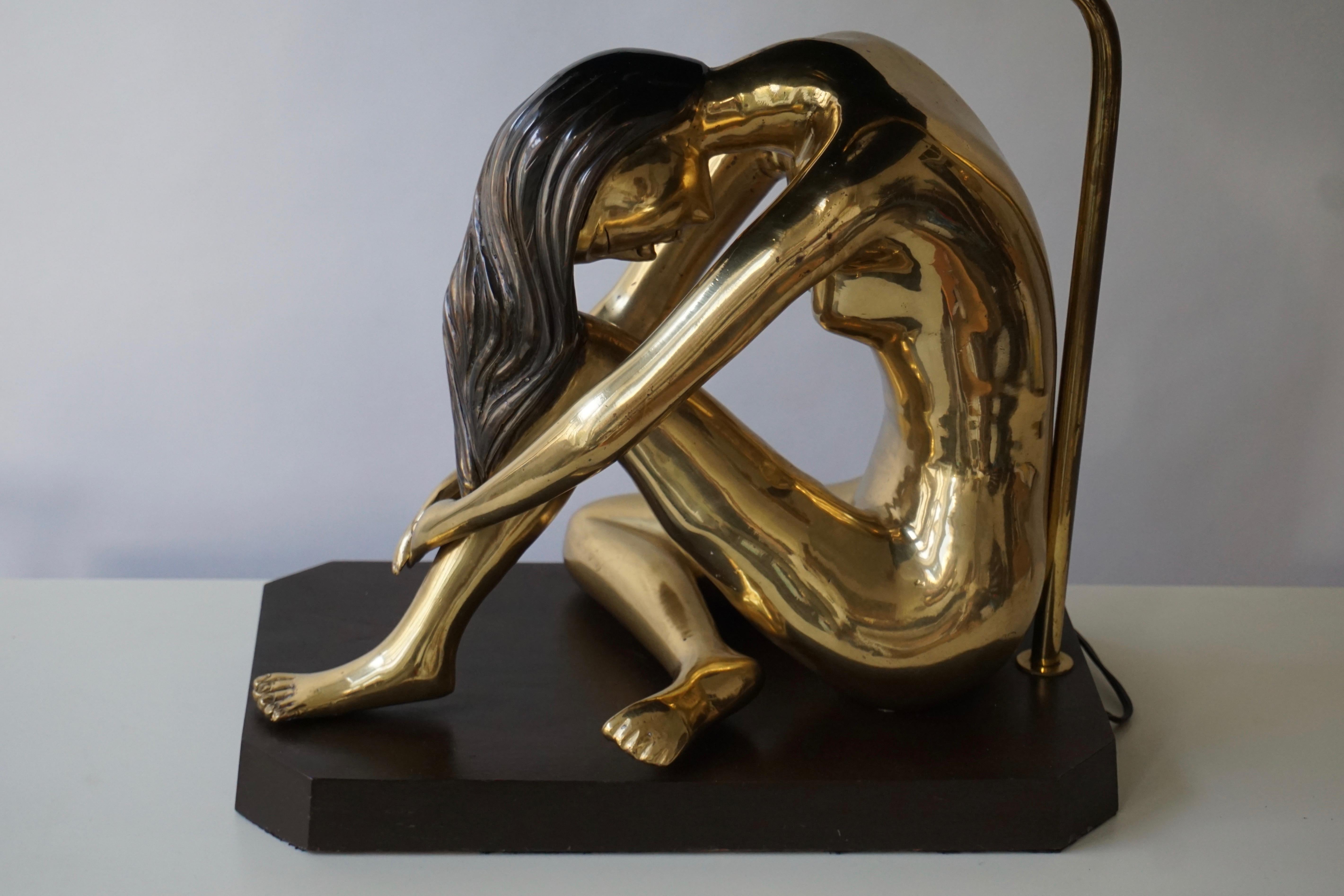 20th Century Sculptural Female Nude Lamp