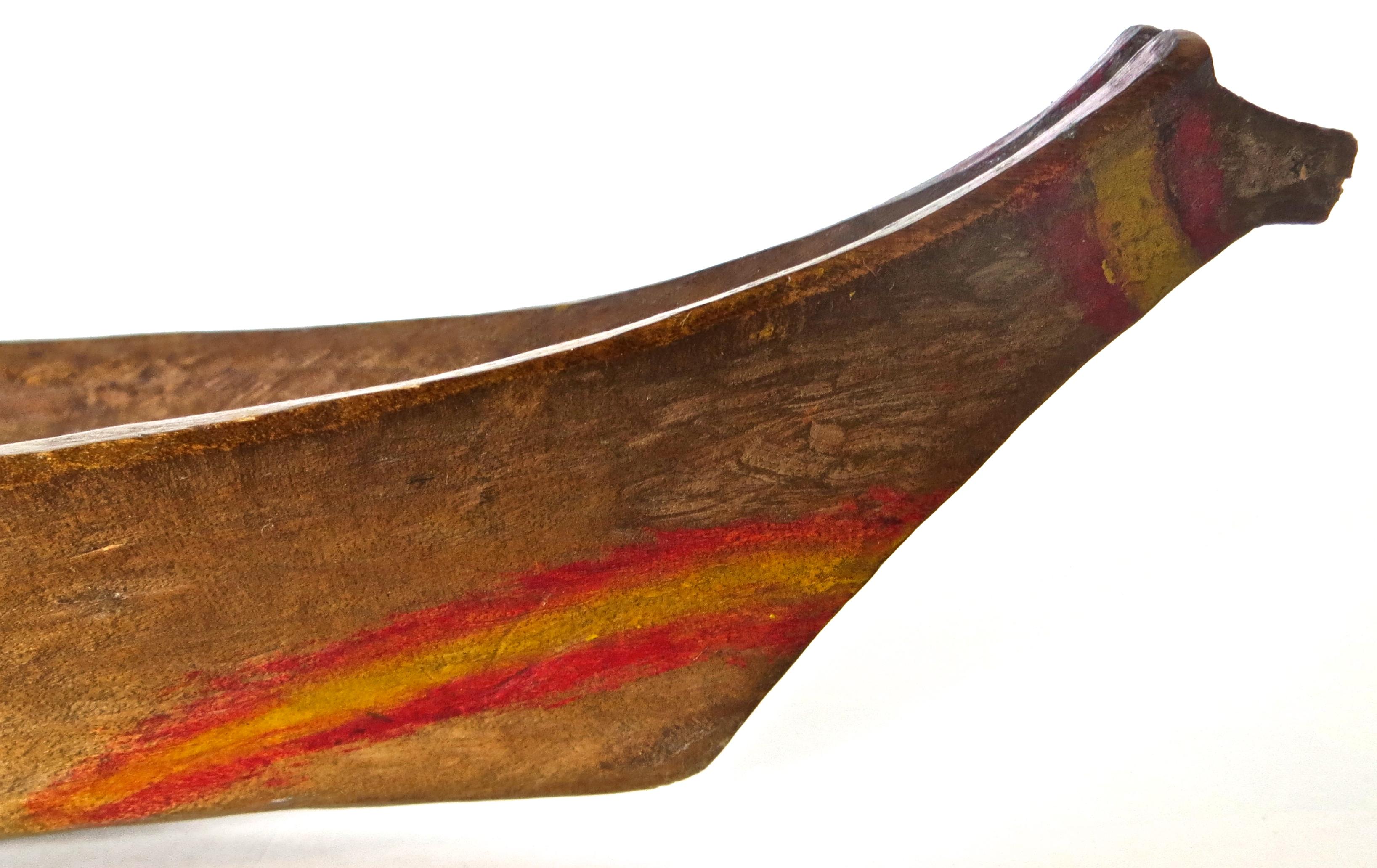 Hand-Carved Model Canoe by Native North American Indians, circa 1900 For Sale