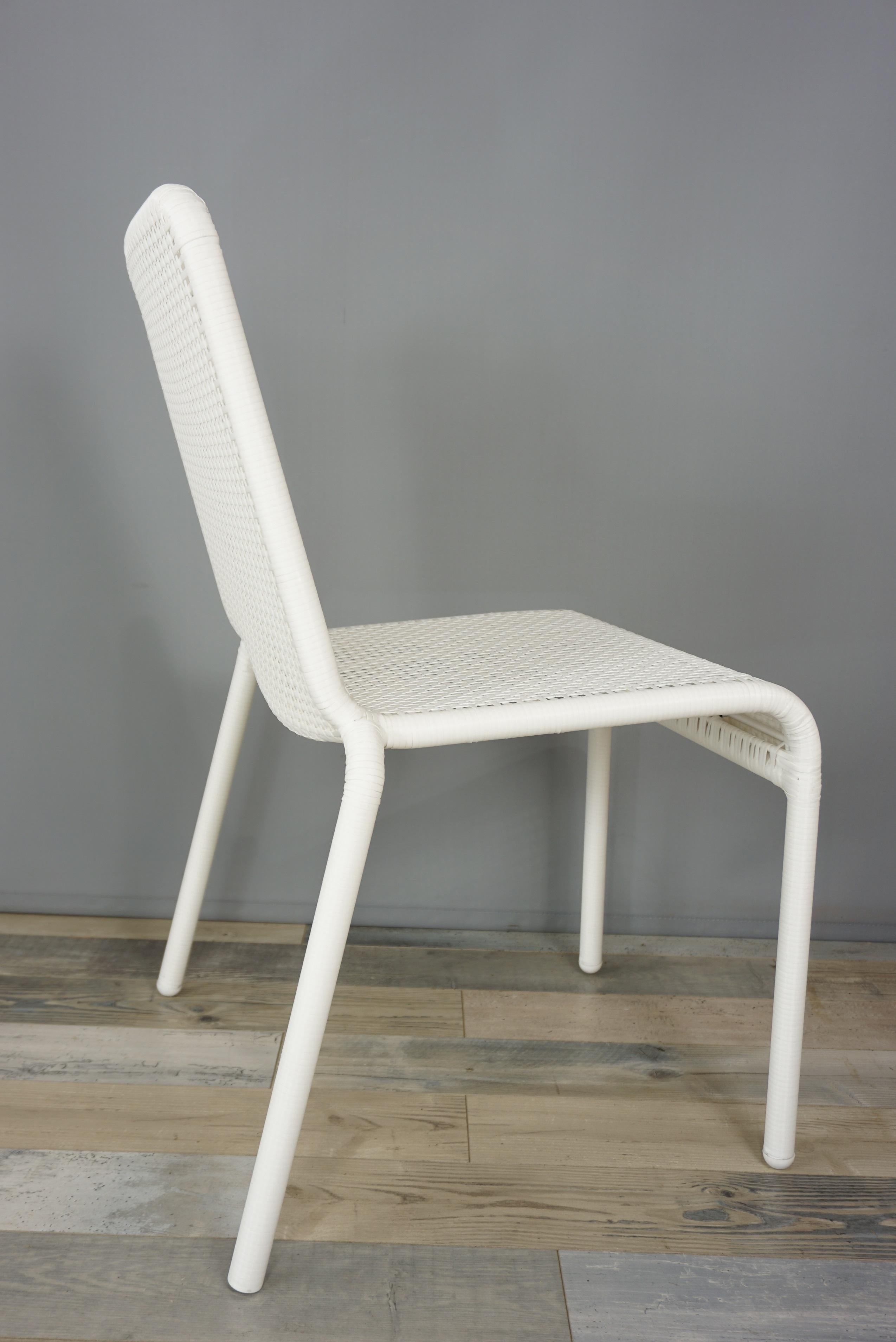 French Design White Braided Resin Chair 1