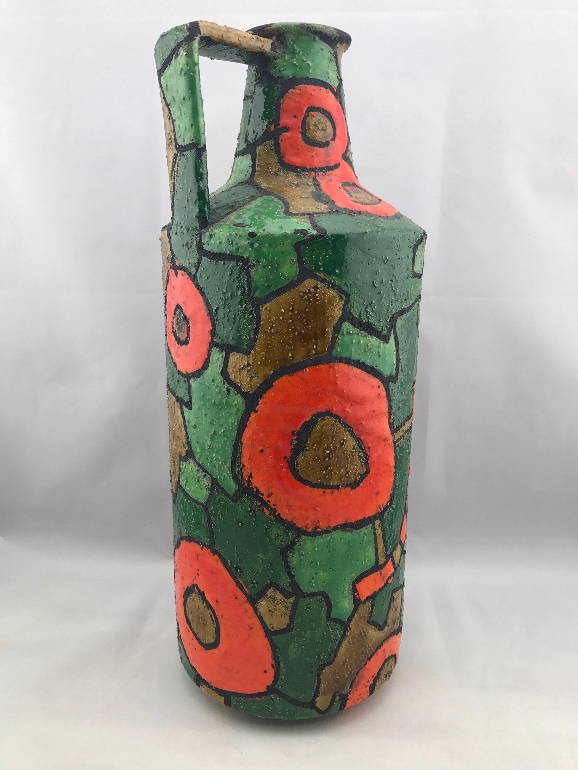 Monumental Jug by Alvino Bagni for Raymor in the Tiffany Decor For Sale 1