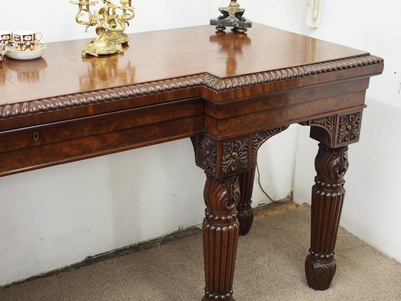 Regency Mahogany Breakfront Hall Table or Serving Table 4