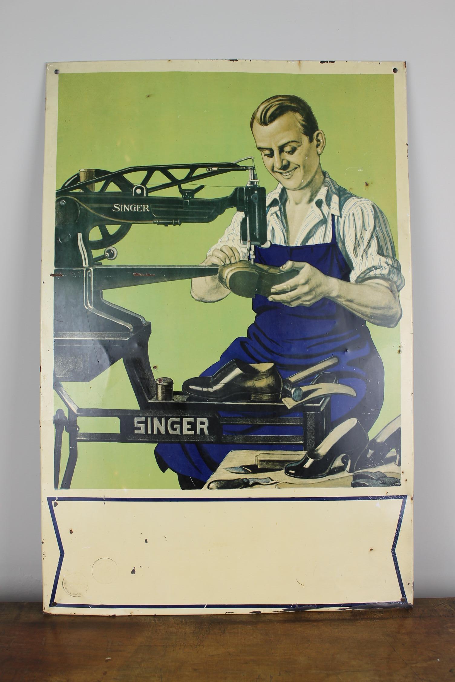 Shoemaker's Singer Machines Vintage Advertising Sign 3