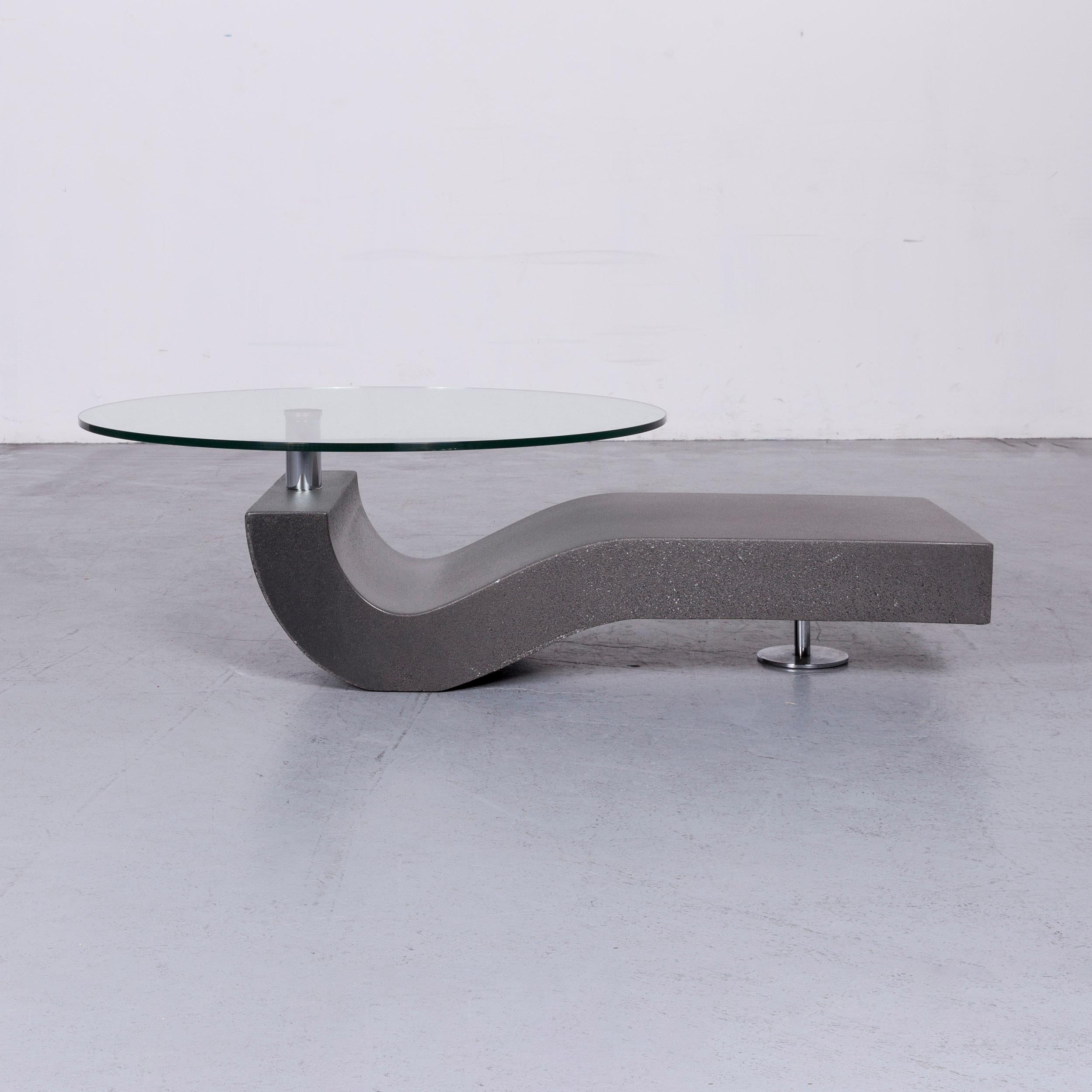 Ronald Schmitt Designer Glass Coffee Table Grey For Sale 3